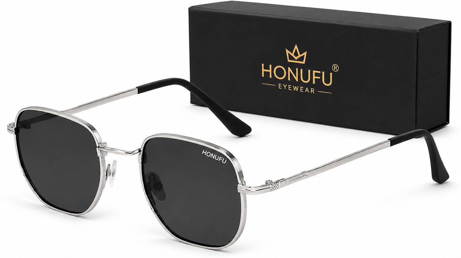 HONUFU Retro Square Sunglasses - Image 1