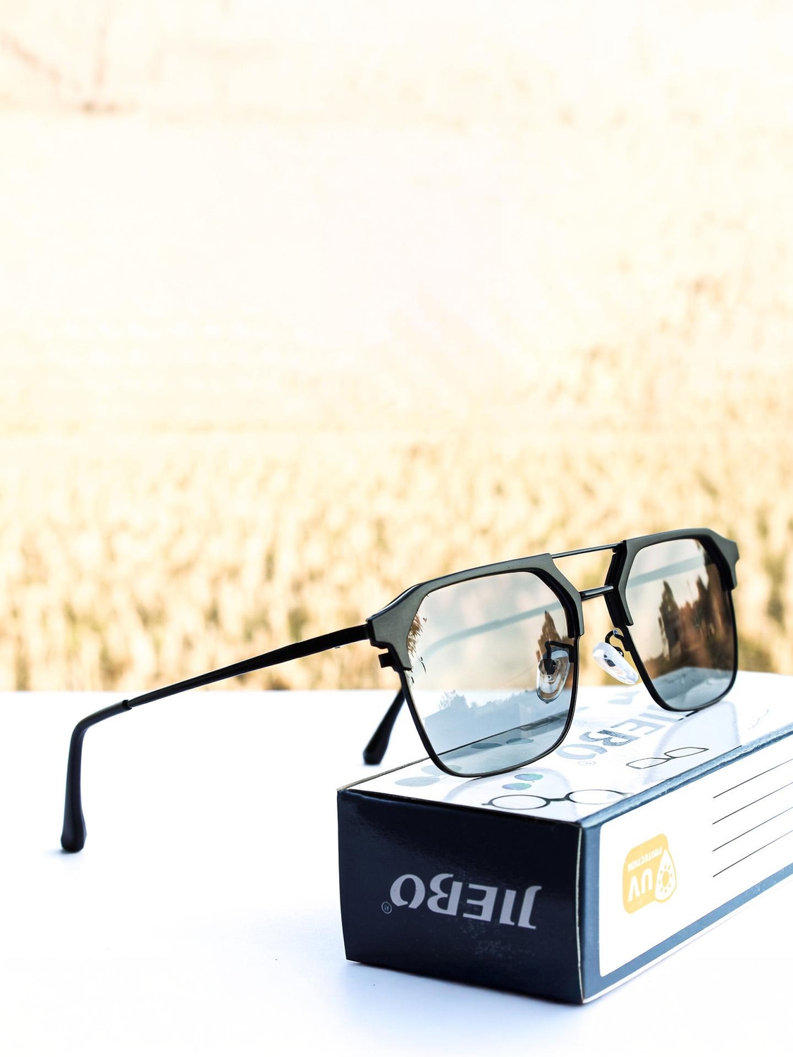 jiebo Retro Square Sunglasses
