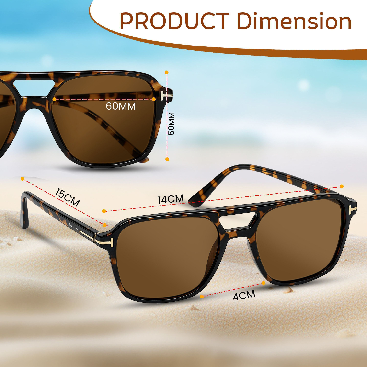 Image of SNDIA Retro Square Sunglasses
