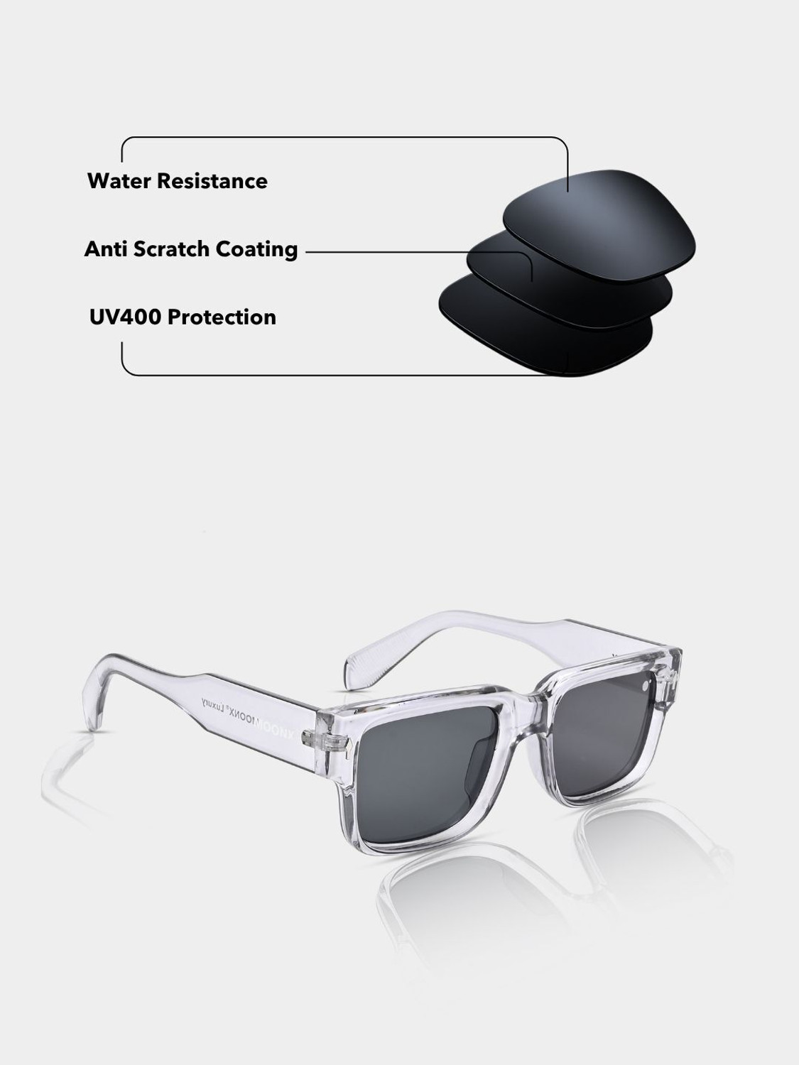 Image of MOONX Rectangular Sunglasses