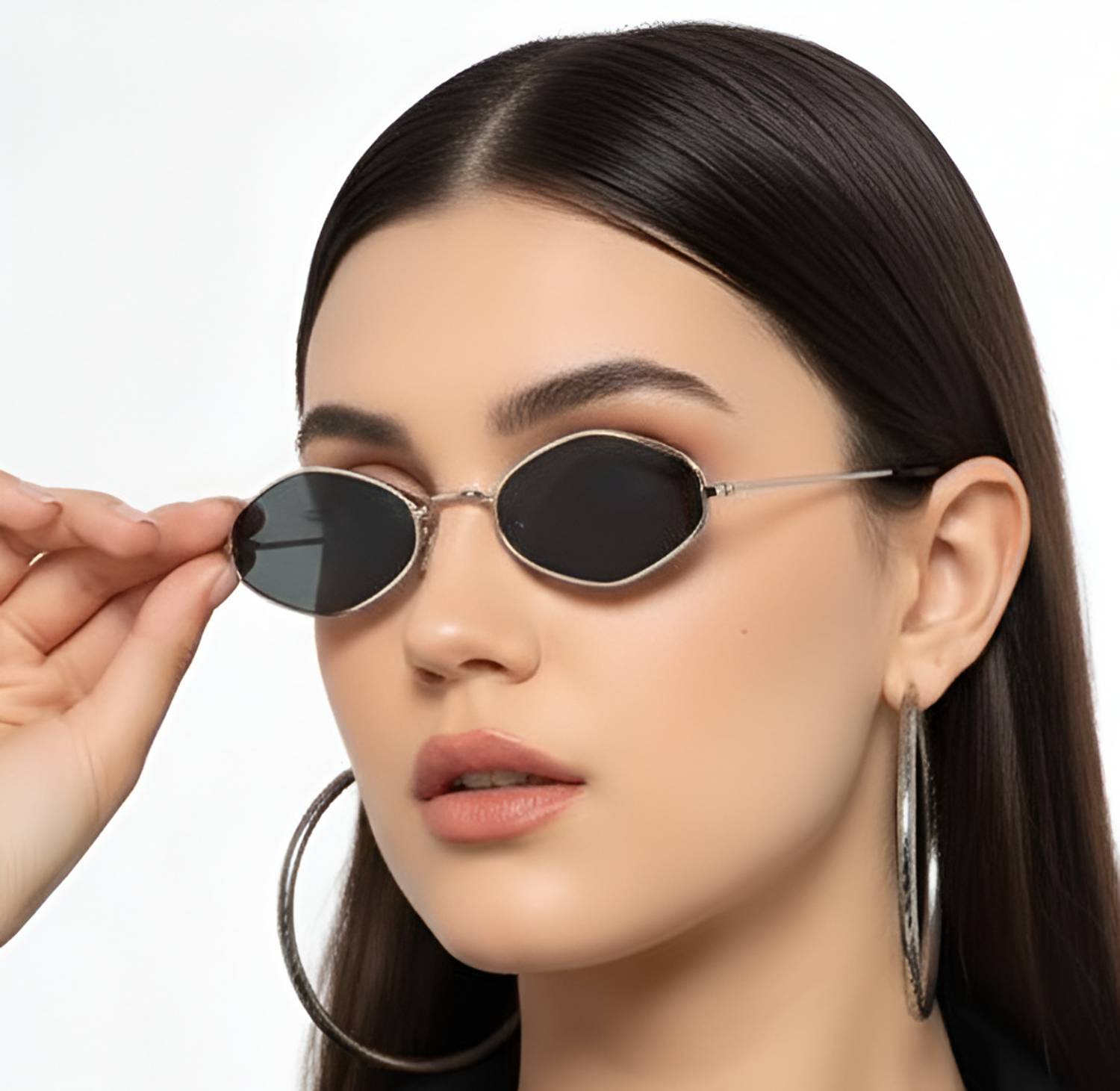 BLACK BURG Oval Sunglasses Black - Image 2