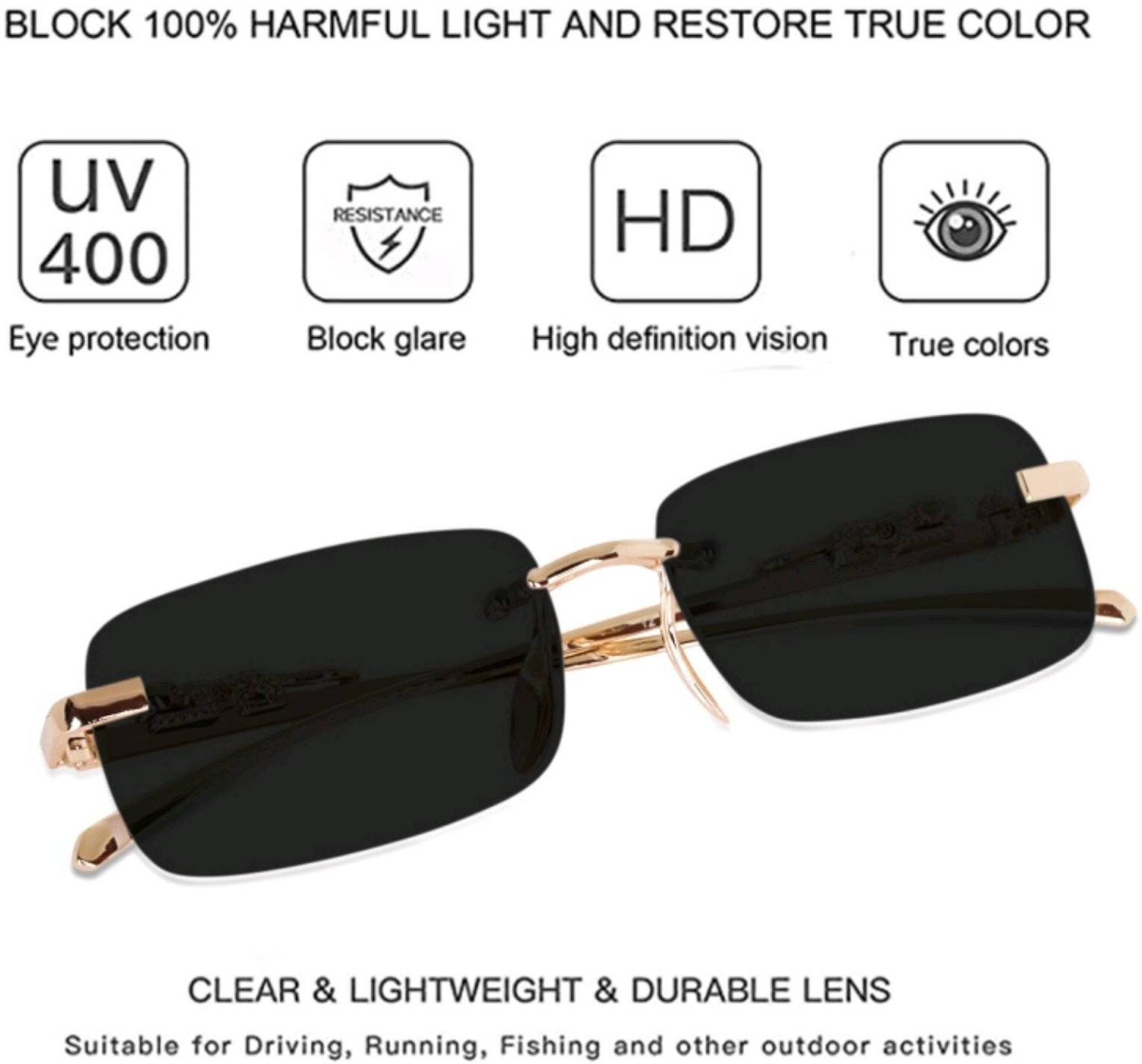 Image of V Unique Rectangular Sunglasses
