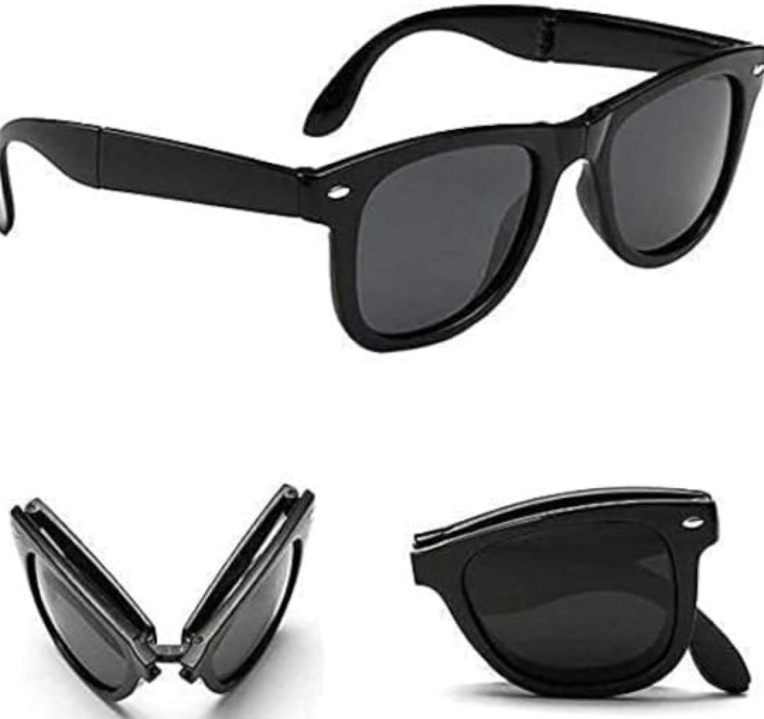Image of OPTICASE UV Protection, Riding Glasses, Others Wayfarer Sunglasses (Free Size) (For Men & Women, Black)