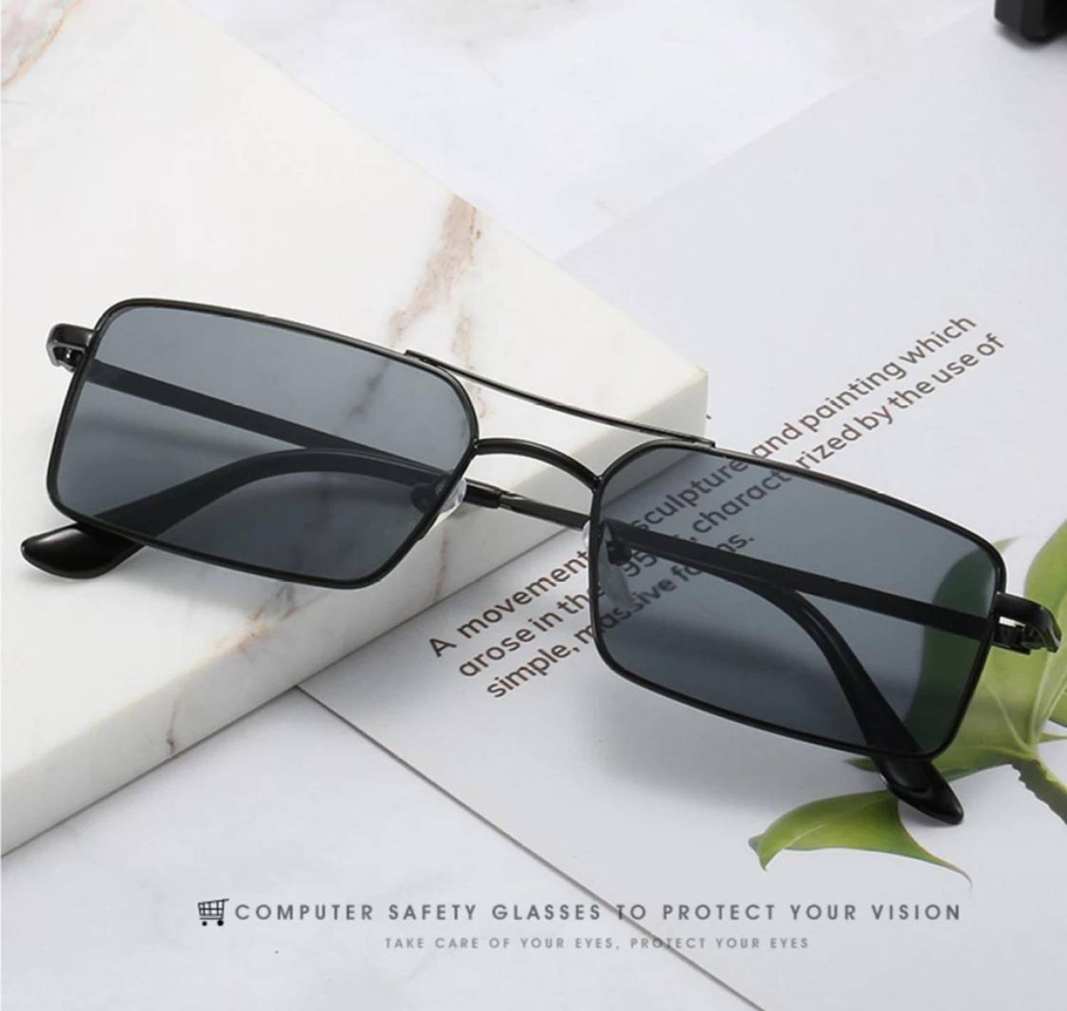 ALFATOORE Rectangular Sunglasses