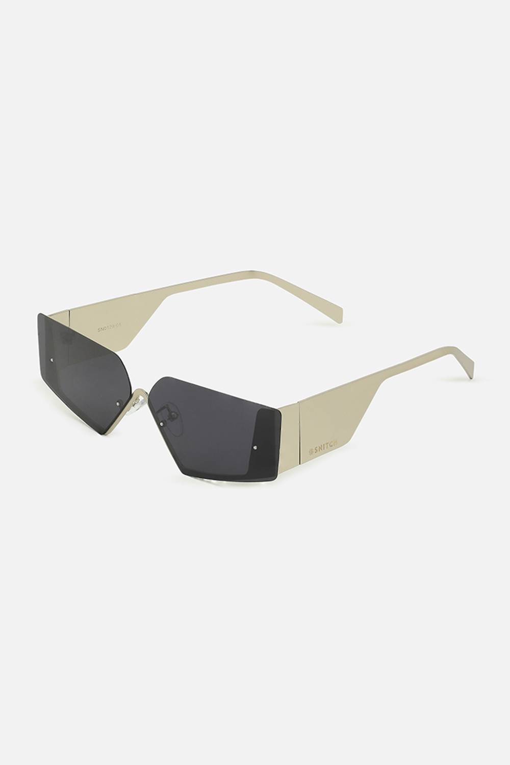Snitch Rectangular Black Sunglasses - Image 4