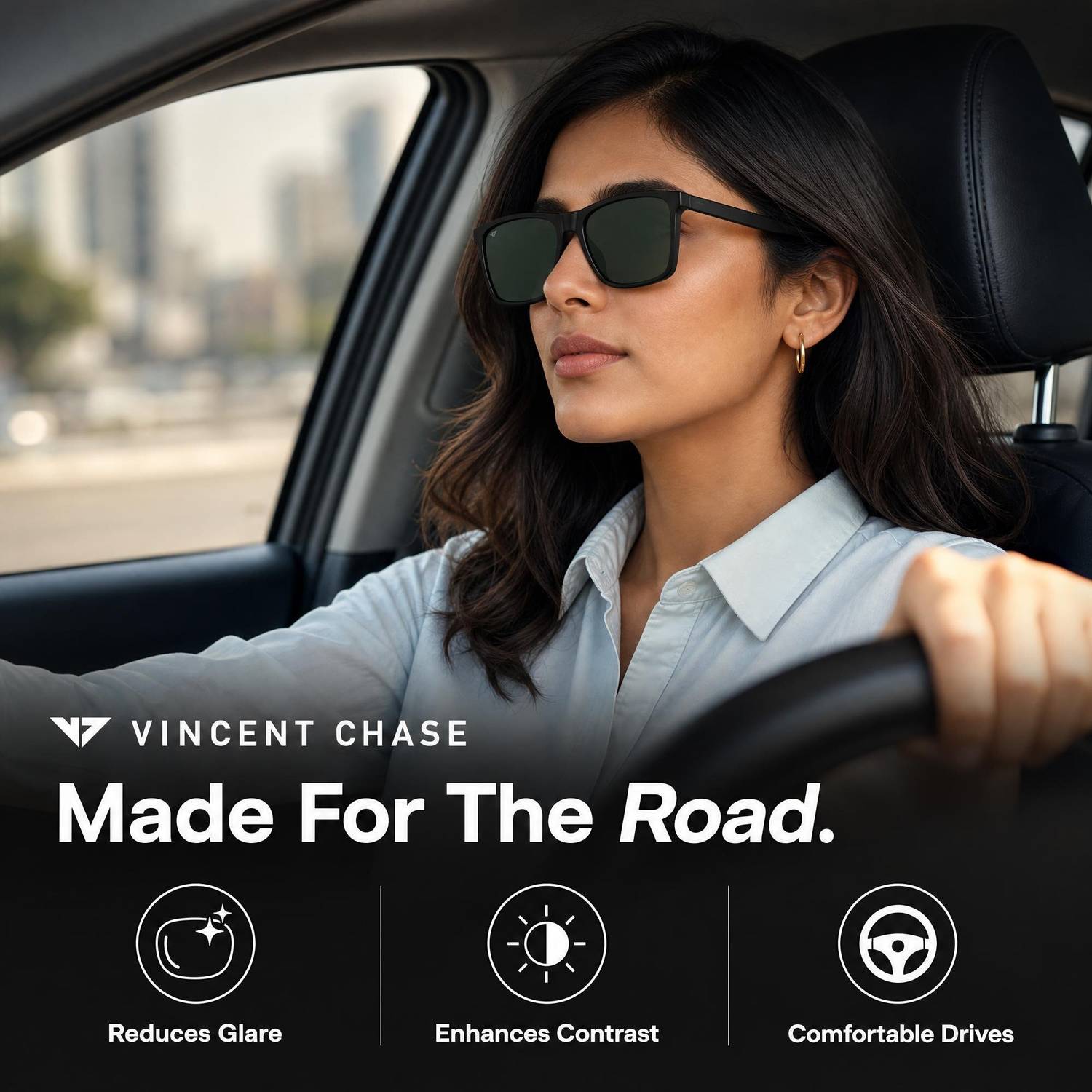 VINCENT CHASE Retro Square Sunglasses - Image 4