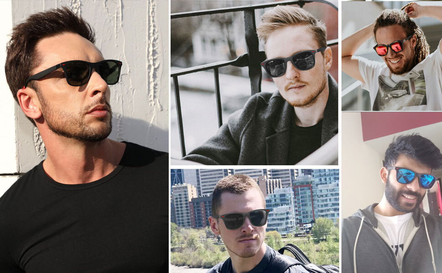Image of BLACK BURG Retro Square Sunglasses