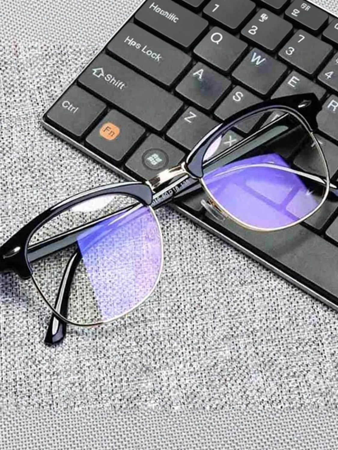 Image of Wearit UV Protection, Riding Glasses, Polarized Clubmaster Sunglasses (Free Size) (For Boys & Girls, Clear)