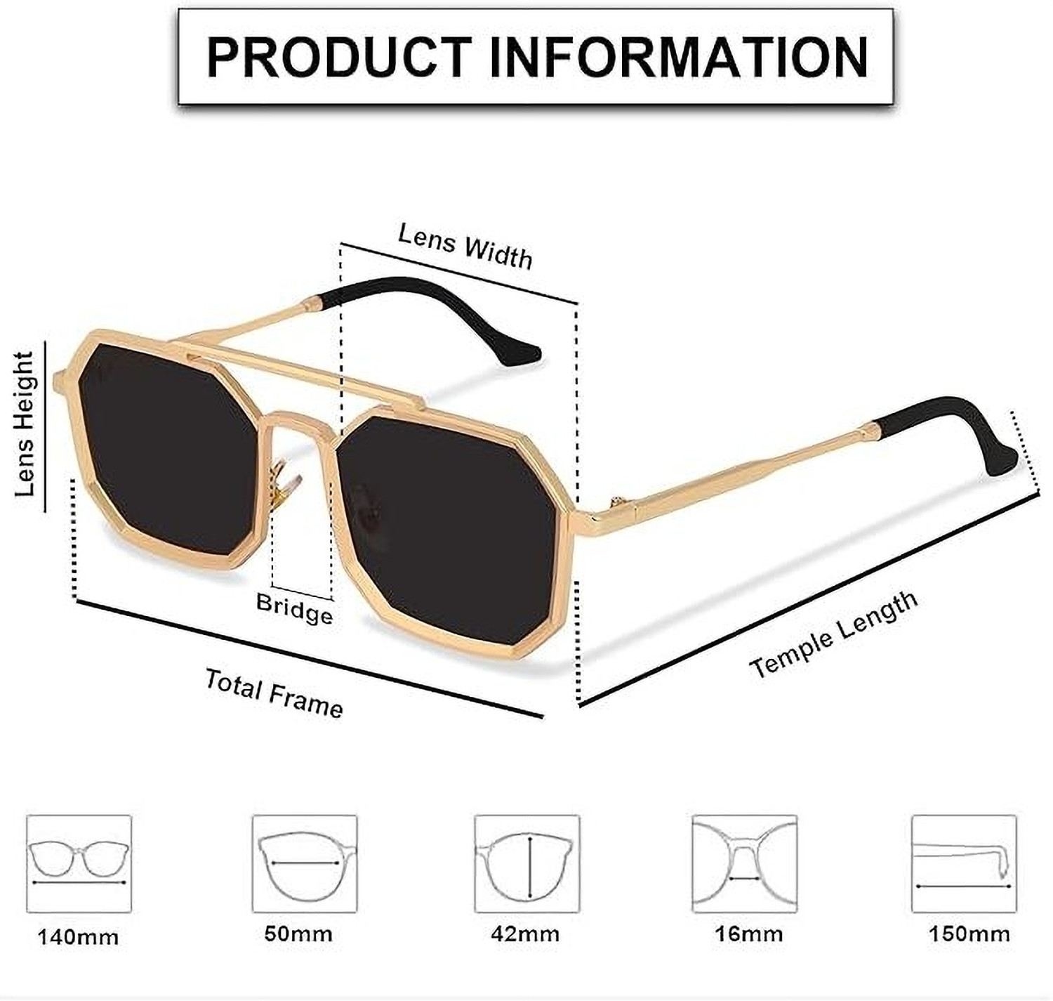 Image of HATin Retro Square Sunglasses
