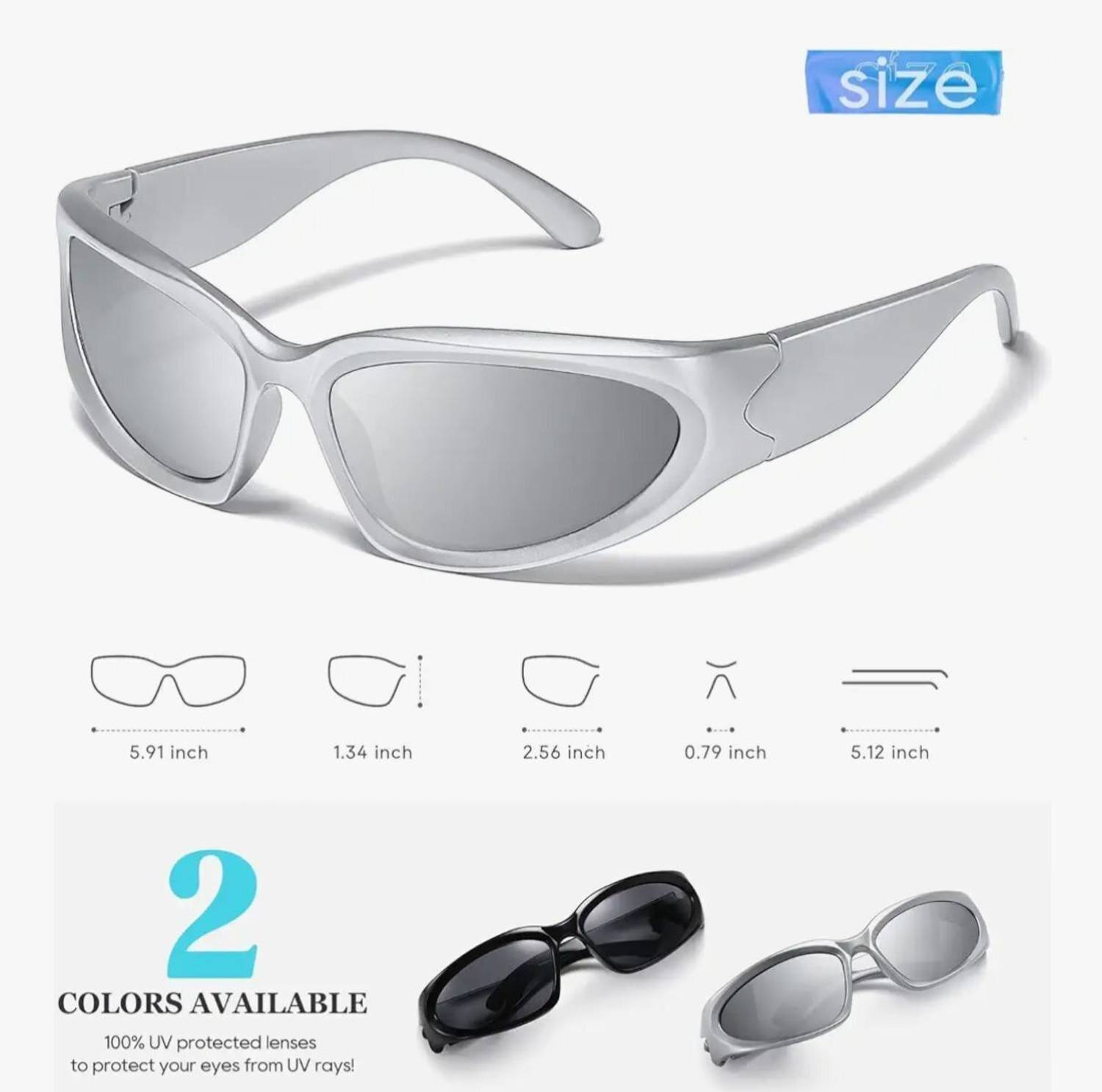 HONUFU EYEWEAR शील्ड, रैप-अराउंड, ओवरसाइज़, स्पोर्ट्स सनग्लास - Image 3