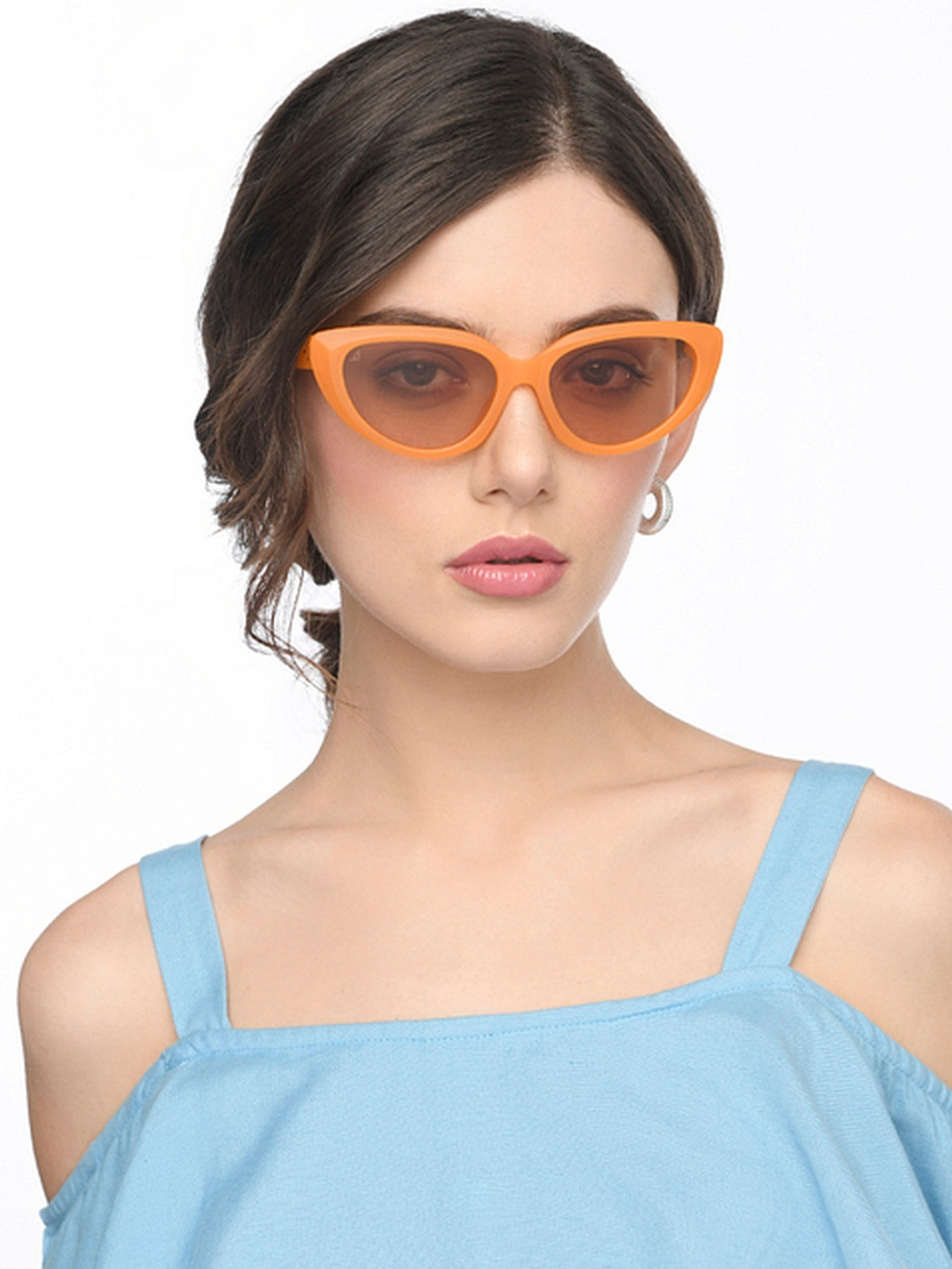 Image of VINCENT CHASE by Lenskart Gradient, Polarized Cat-eye Sunglasses (53) (For Women, Grey)