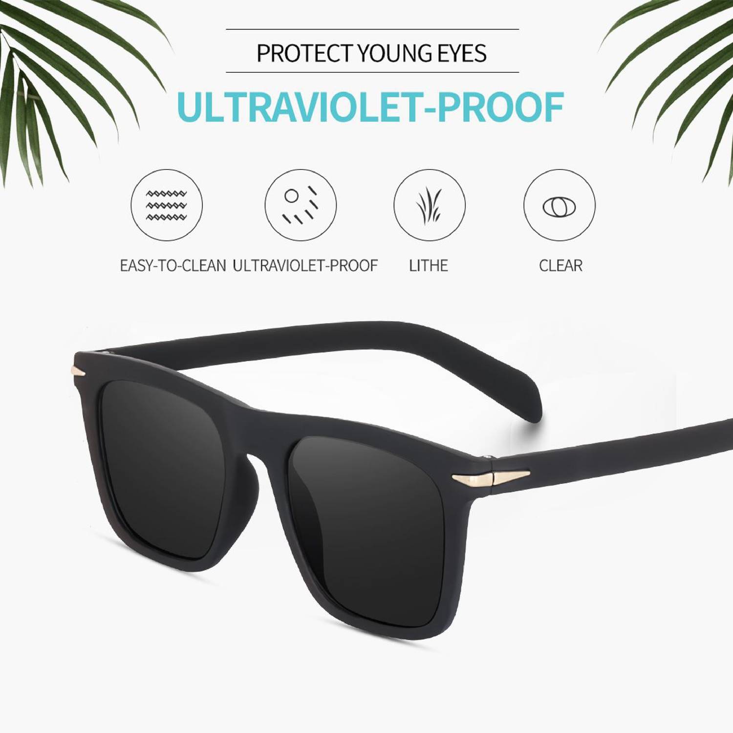 ALFATOORE Retro Square Sunglasses