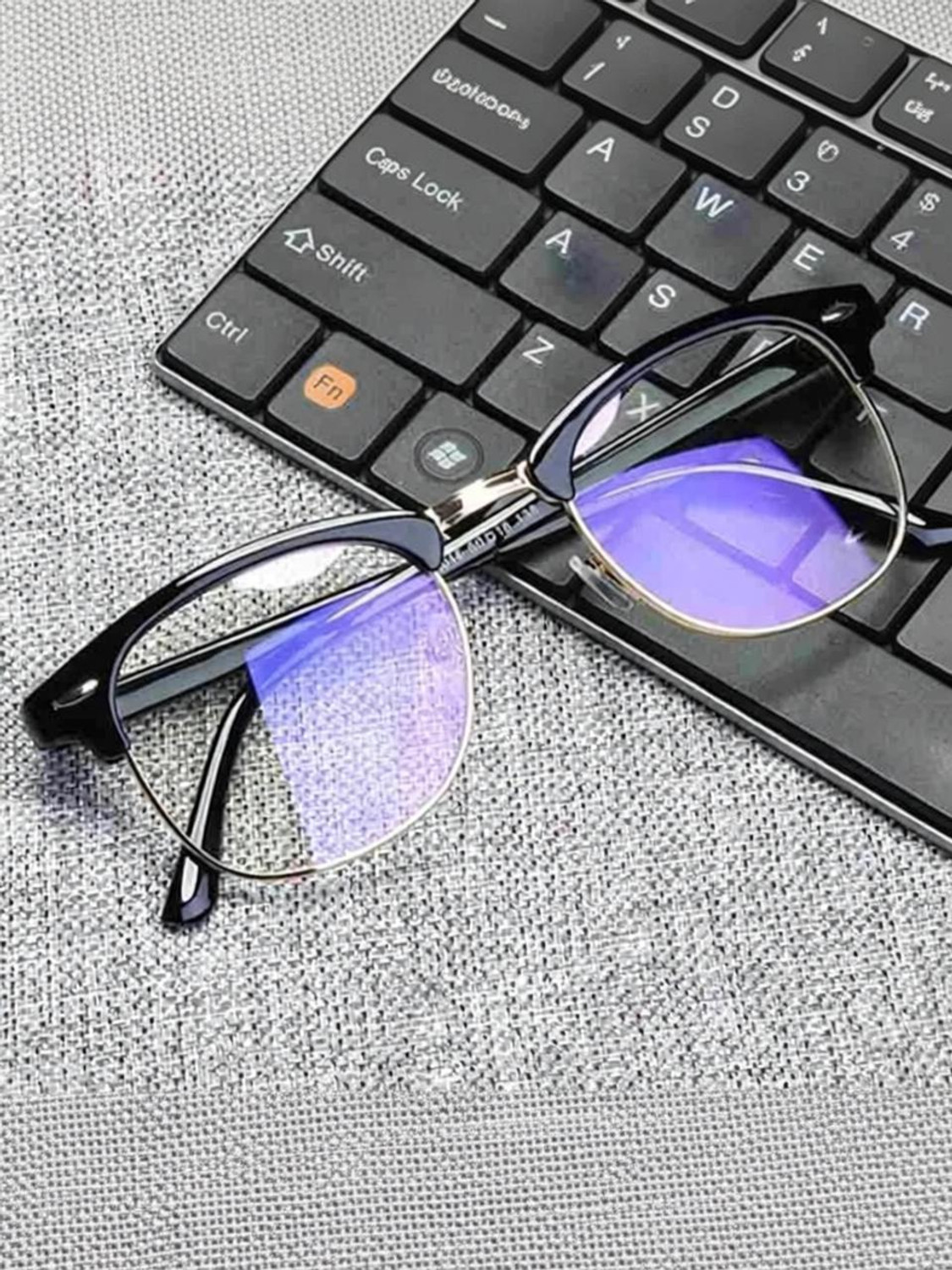 Image of Wearit UV Protection, Riding Glasses, Polarized Clubmaster Sunglasses (Free Size) (For Boys & Girls, Clear)