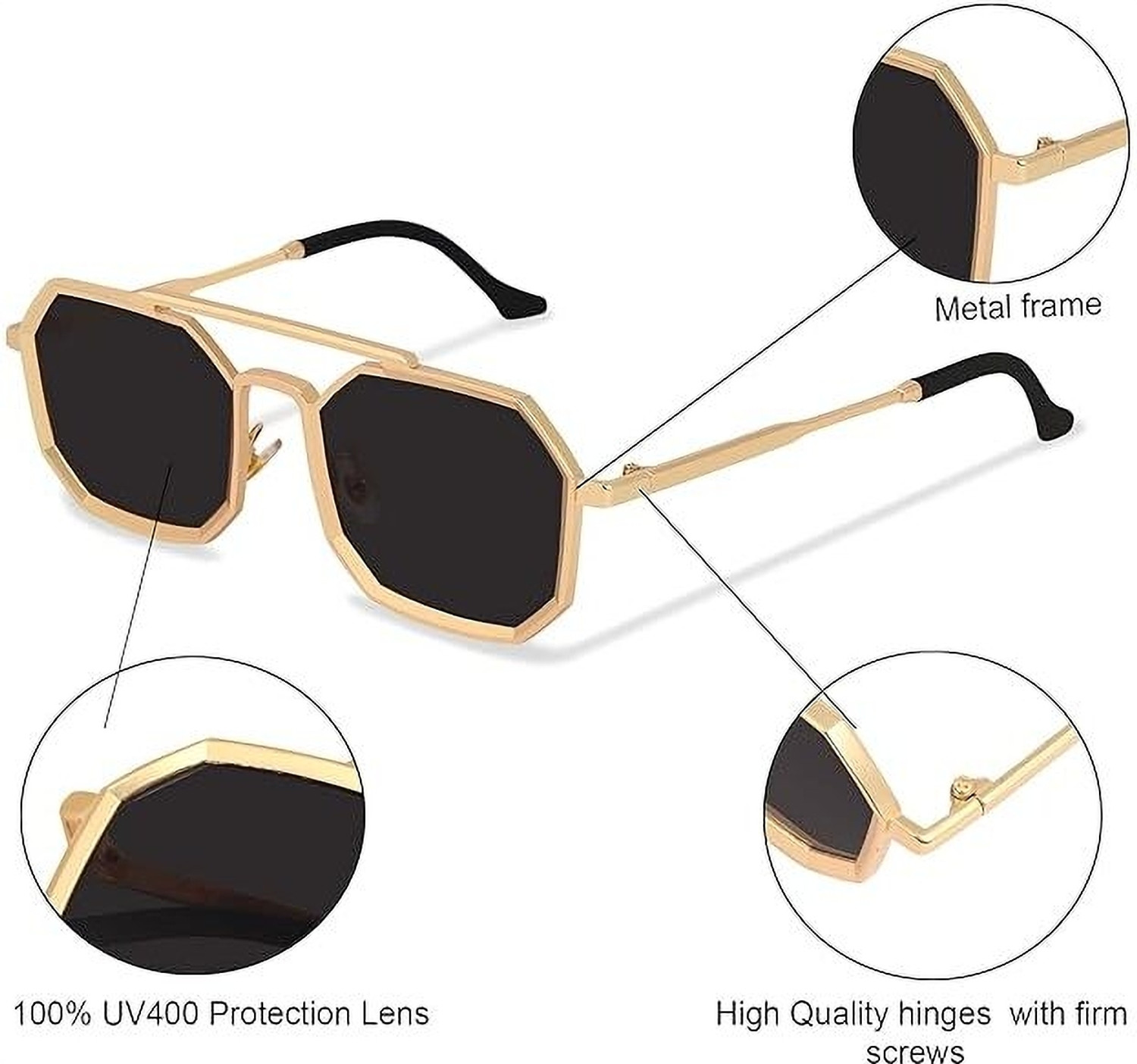 Image of HATin Retro Square Sunglasses