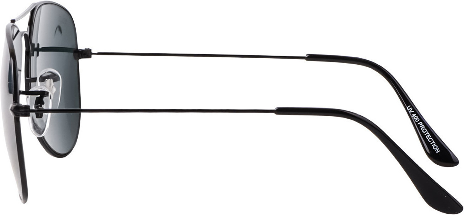 Image of Gynk Toughened Glass Lens, UV Protection, Riding Glasses Aviator Sunglasses (62) (For Men & Women, Black)