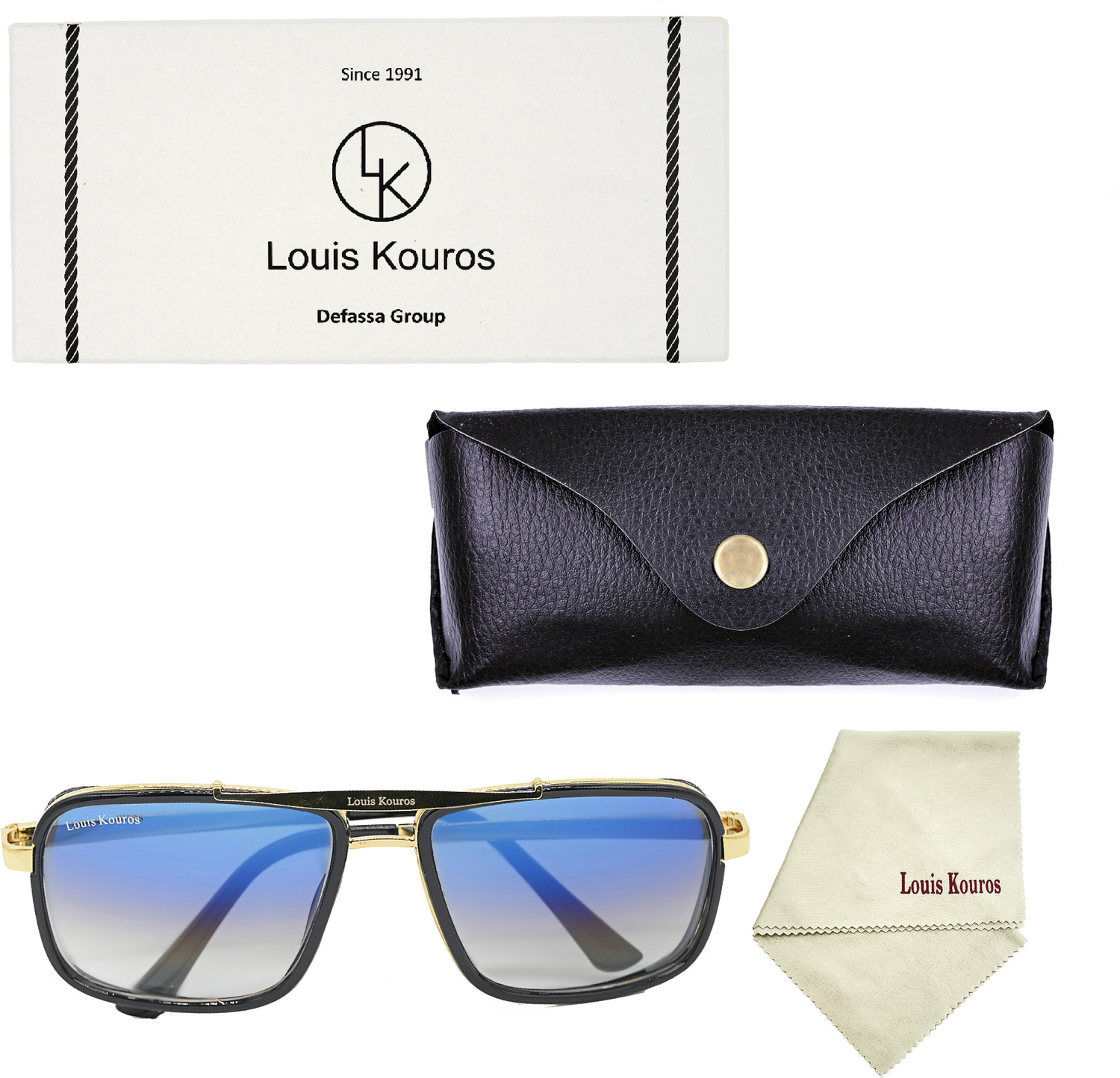 Image of LOUIS KOUROS Retro Square Sunglasses