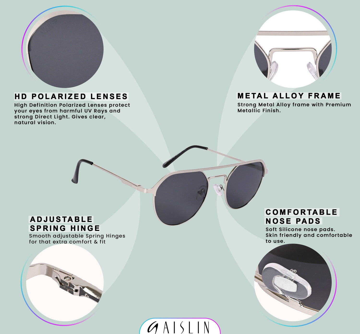 Image of AISLIN Round Sunglasses
