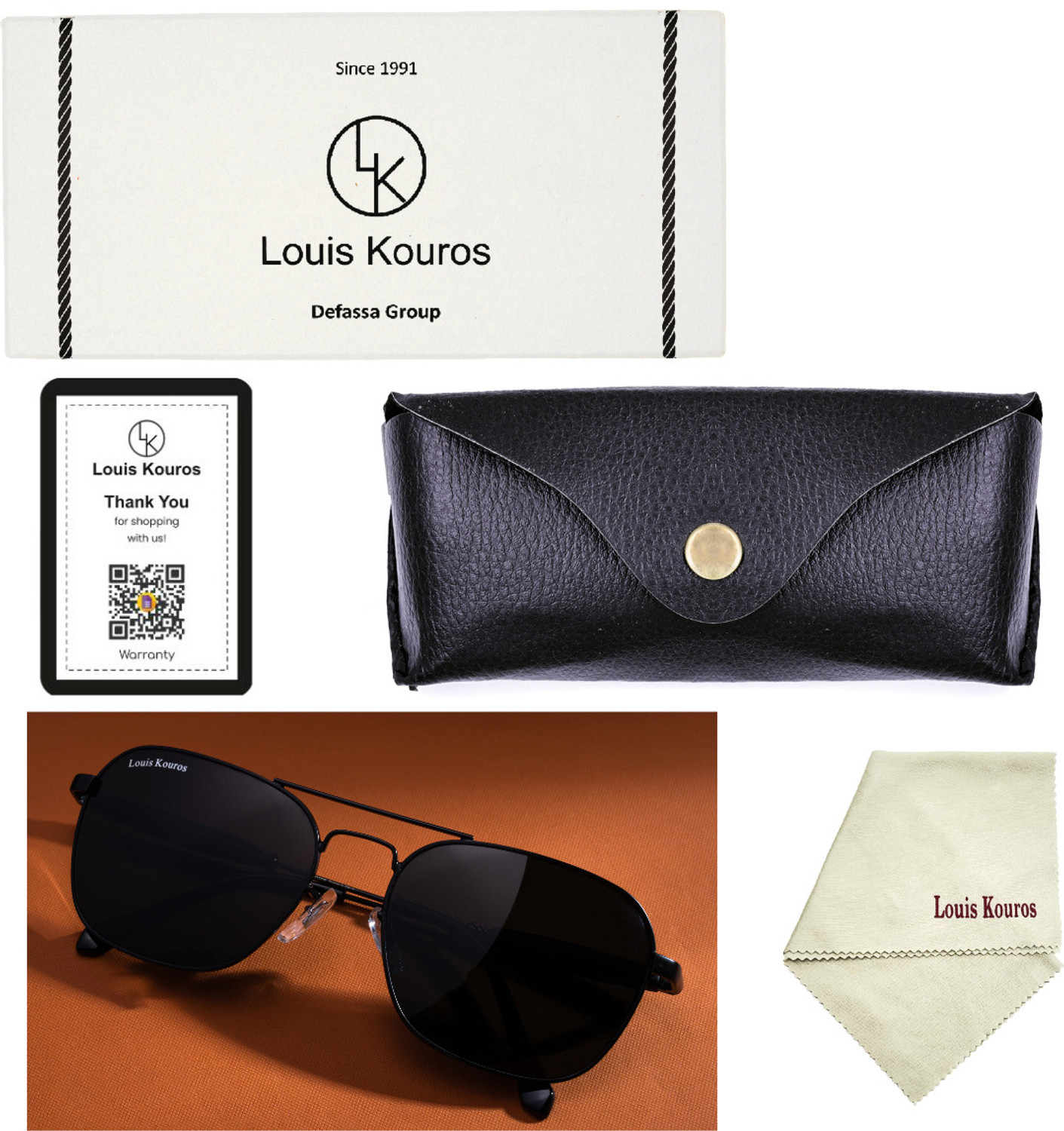 Image of LOUIS KOUROS Wayfarer Sunglasses