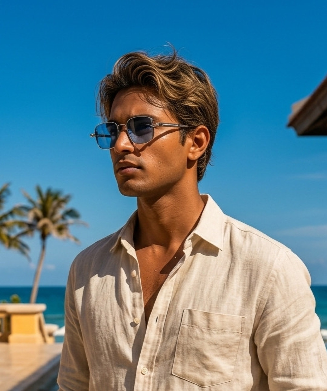 Image of YOUTH CLUB Retro Square, Wrap-around Sunglasses