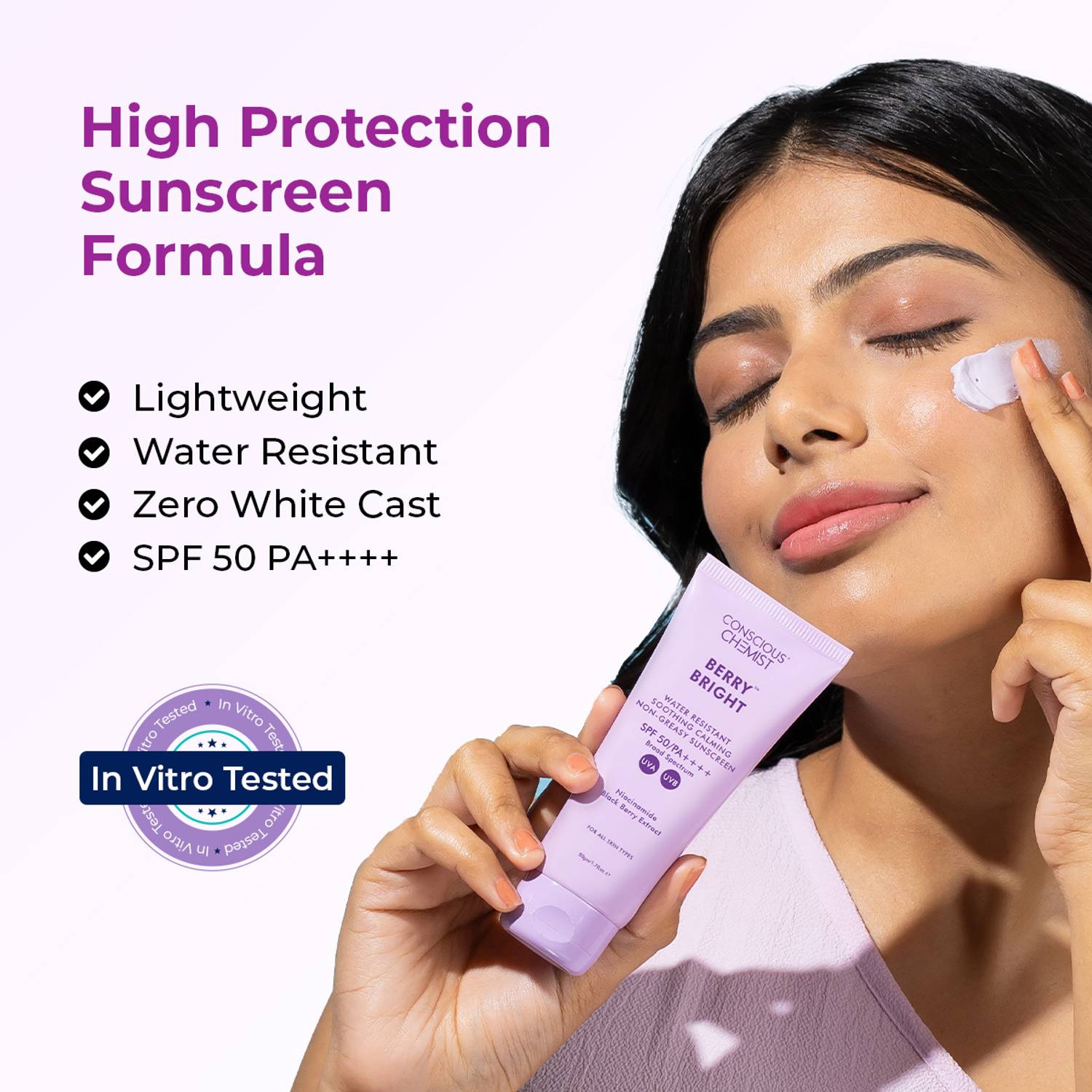 Conscious Chemist Sunscreen SPF 50 PA++++ Niacinamide 50g - Image 5