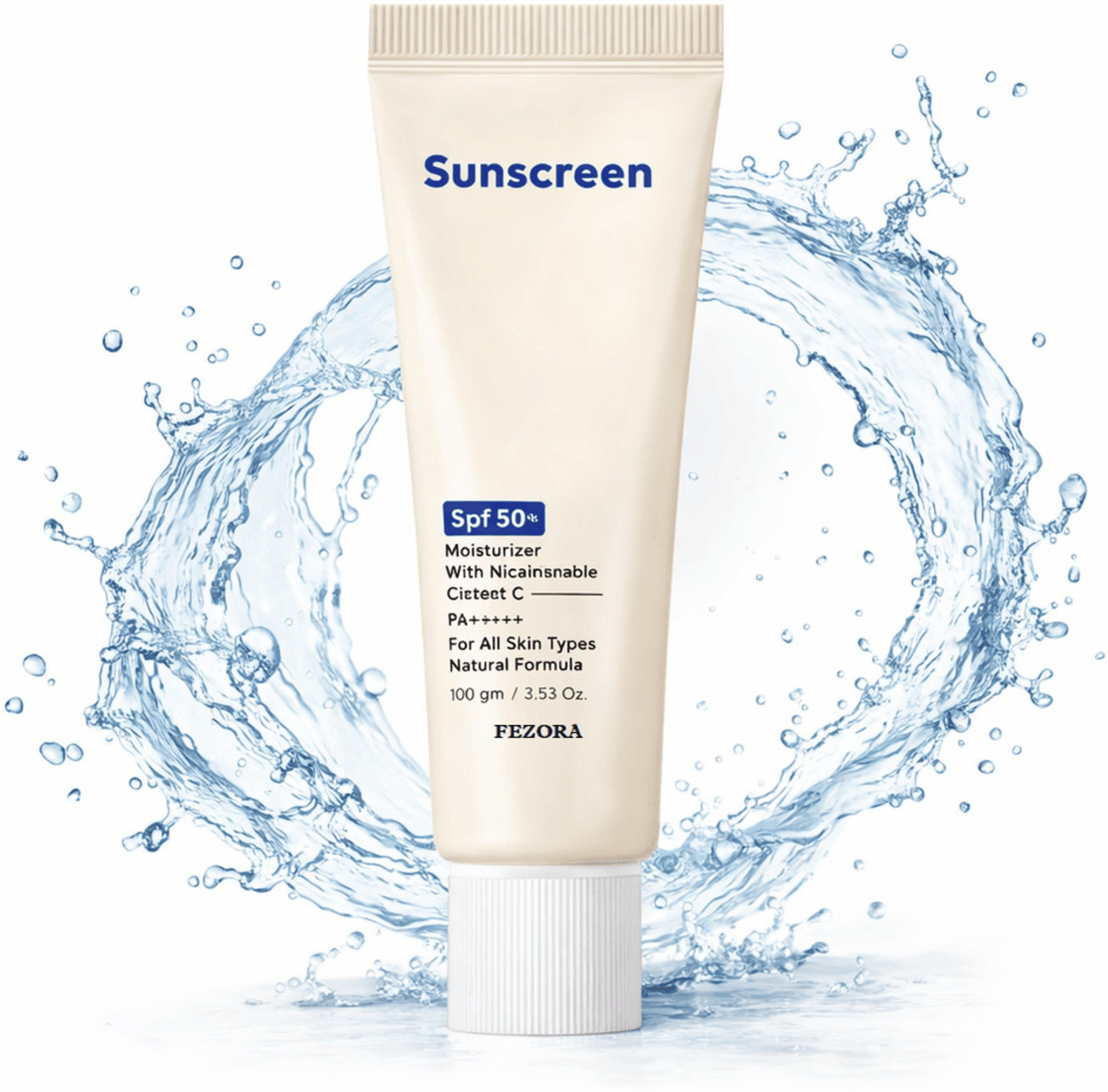 Image of Fezora Sunscreen - SPF 50 PA+++ Hydrating Facial Cleaner Face For Men with For Body, with Vitamin E