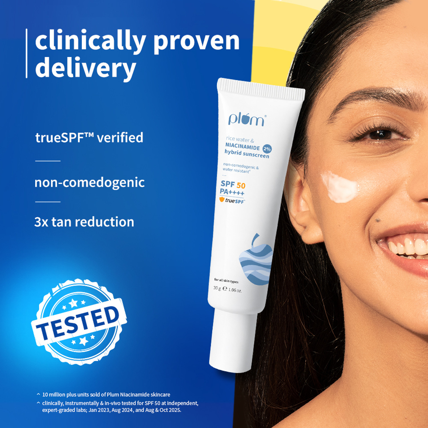 Image of Plum Sunscreen - SPF 50 PA++++ Brightening, Hydration & Sun Protection Duo( 30g + 2% Niacinamide Gel Cream 25g)