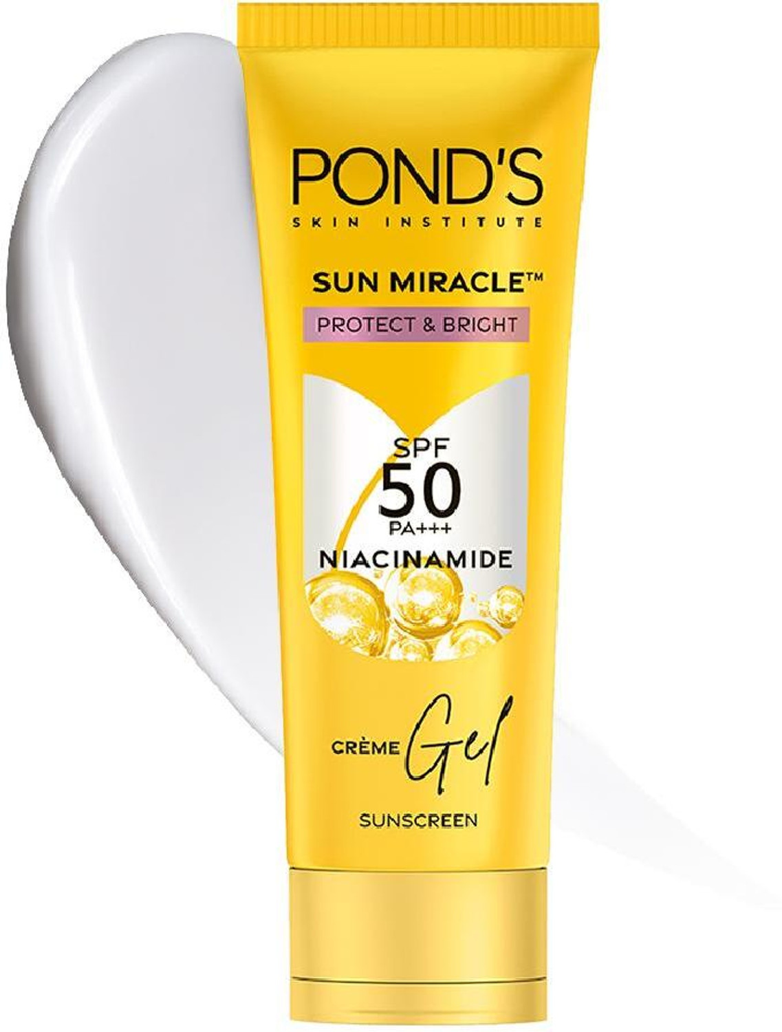 Image of POND's Sunscreen - SPF 50 PA+++ Creme Gel Sun Miracle Protect & Bright, With Niacinamide