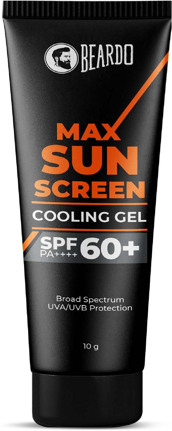 Image of BEARDO Sunscreen - SPF 60 PA++++ Max Sunscreen Cooling Gel For Men|Broad Spectrum UVA /UVB Protection Brightening