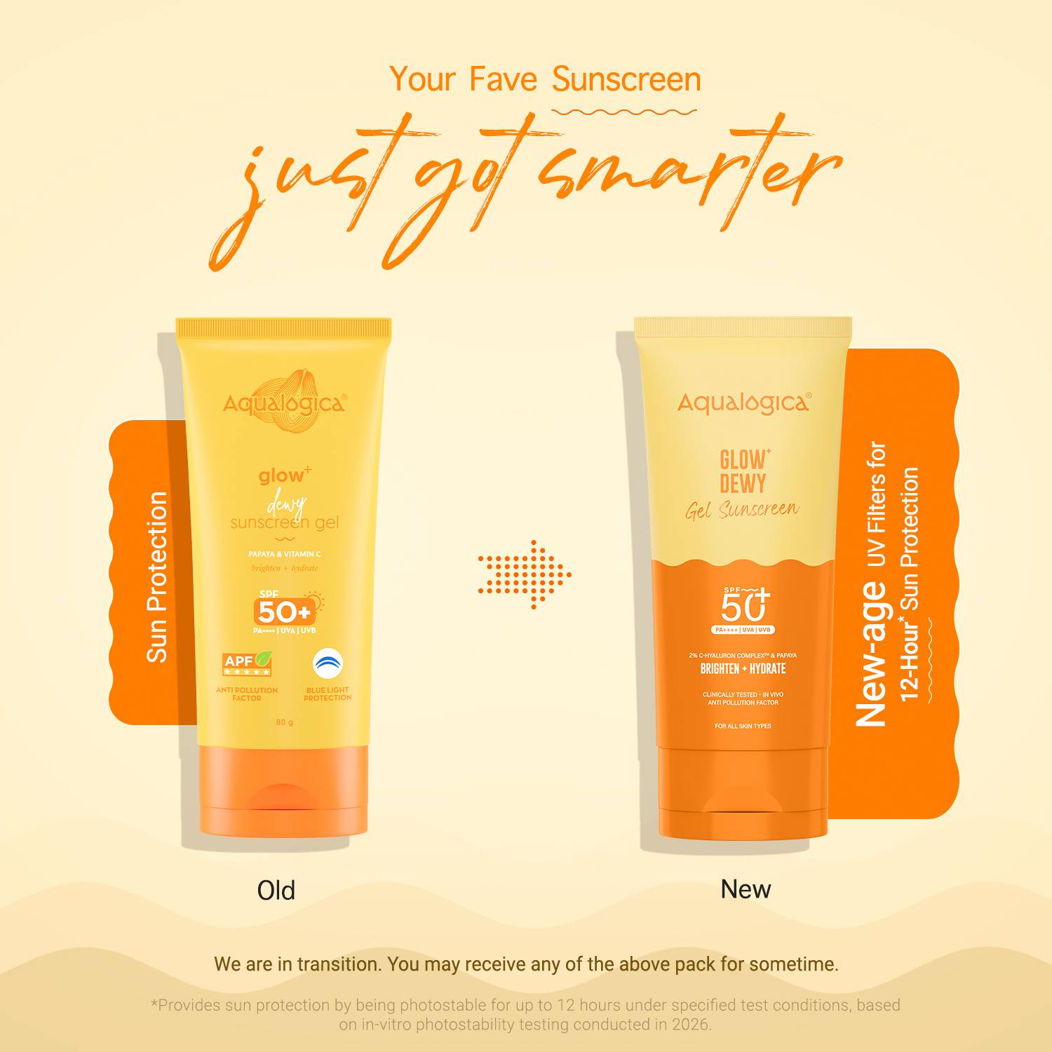 Aqualogica Sunscreen SPF 50 PA++++ Glow+ Dewy Vitamin C 50g - Image 3