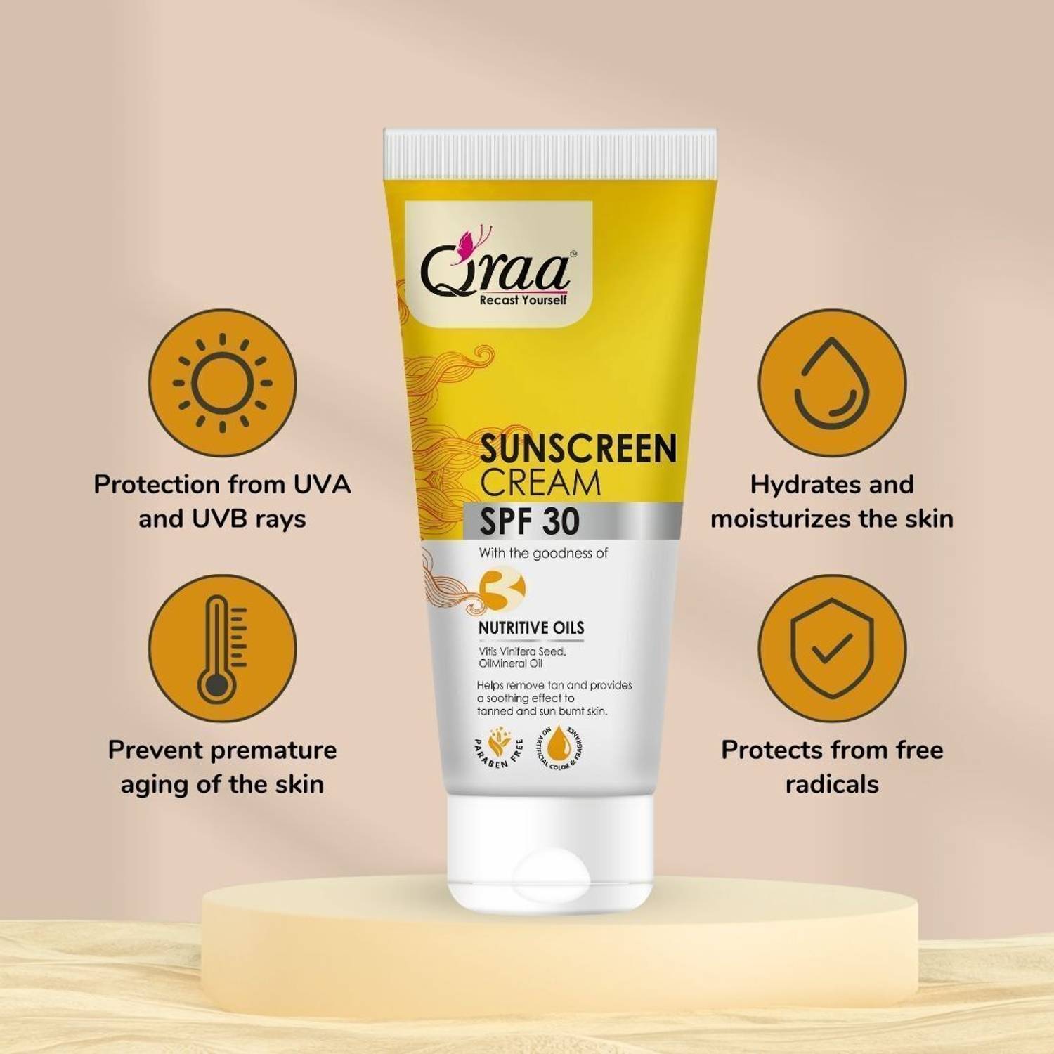 Qraa Sunscreen SPF 30 PA++++ 50g - Image 5