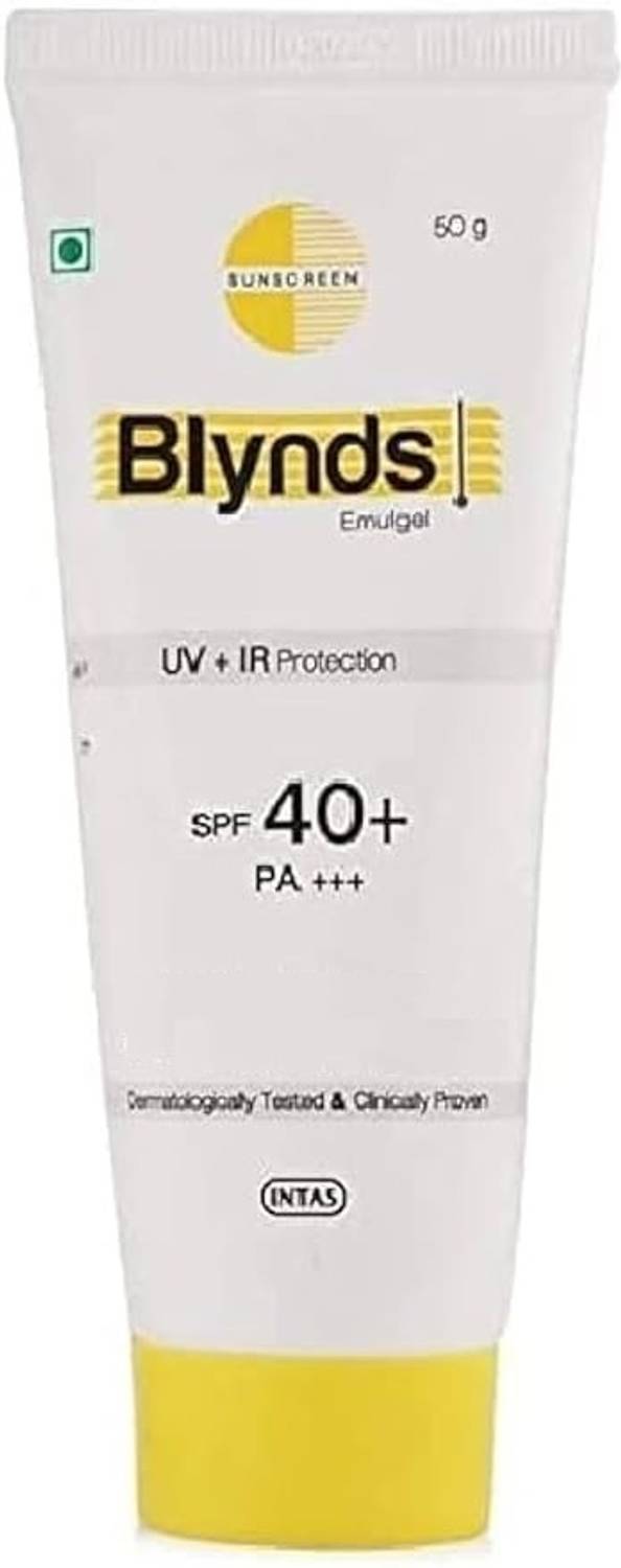 Blynds Sunscreen - SPF 40+ PA+++ Emulgel UV + IR Protection (50g) |For All Skin Types