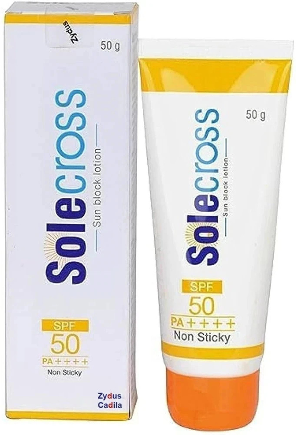 Image of Zydus Cadila Sunscreen - SPF 50 PA++++ Solecross SPF 50 Sun block Lotion