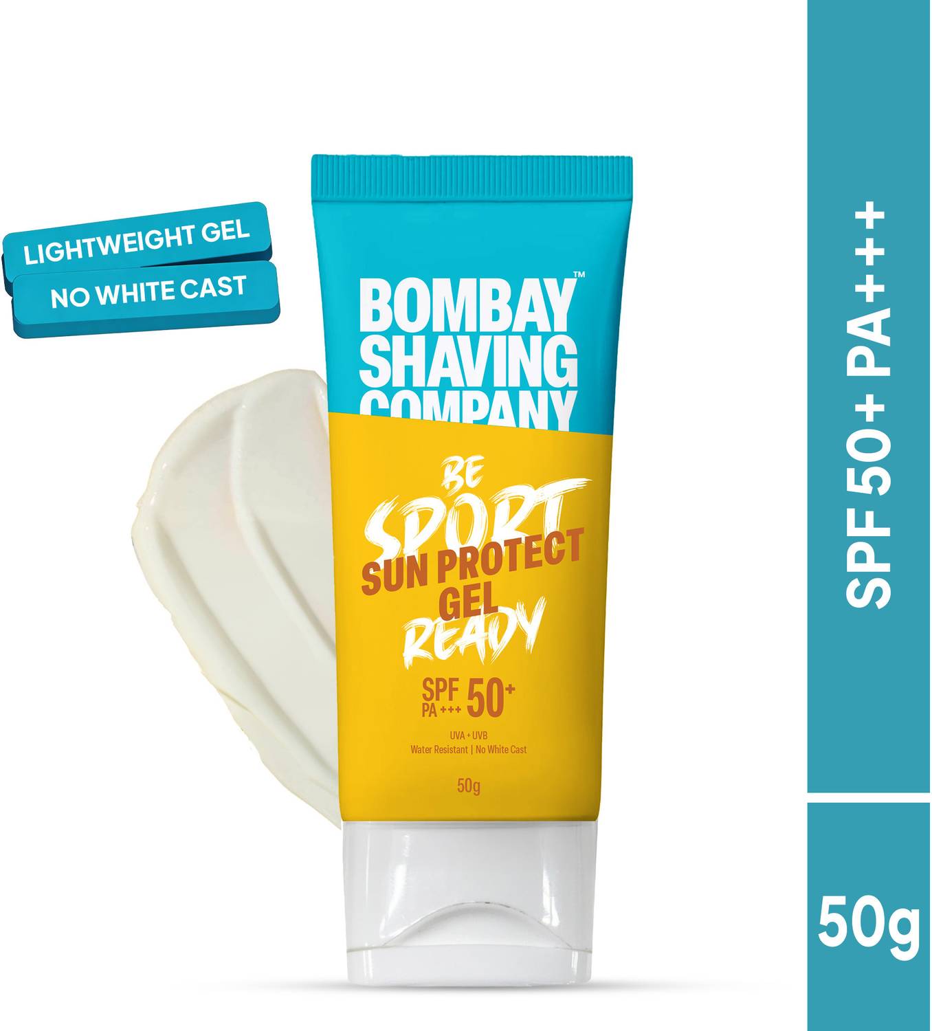 BOMBAY SHAVING COMPANY Sunscreen - SPF 50 PA+++ Sports Ready Sunscreen gel, Non-Sticky, Oil free, No White Cast, Quick Absorbing