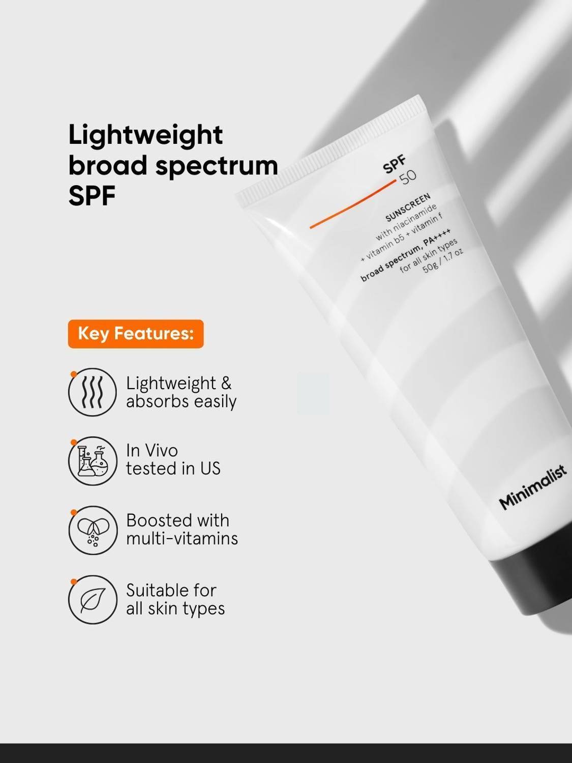 Minimalist Sunscreen SPF 50 PA++++ 50g - Image 2