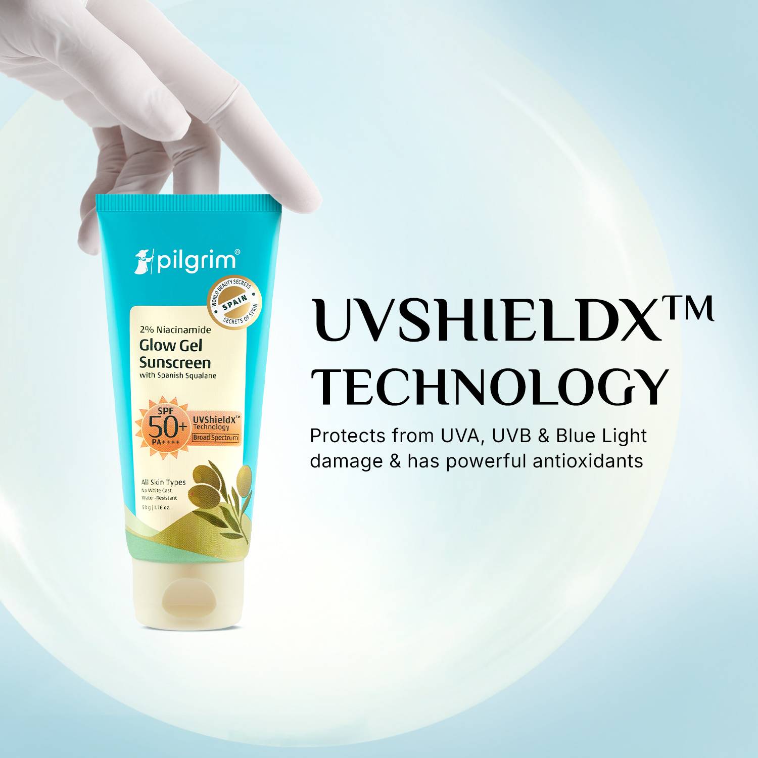 Pilgrim Sunscreen SPF 50 PA+++ 2% Niacinamide Glow Pack of 2 - Image 3