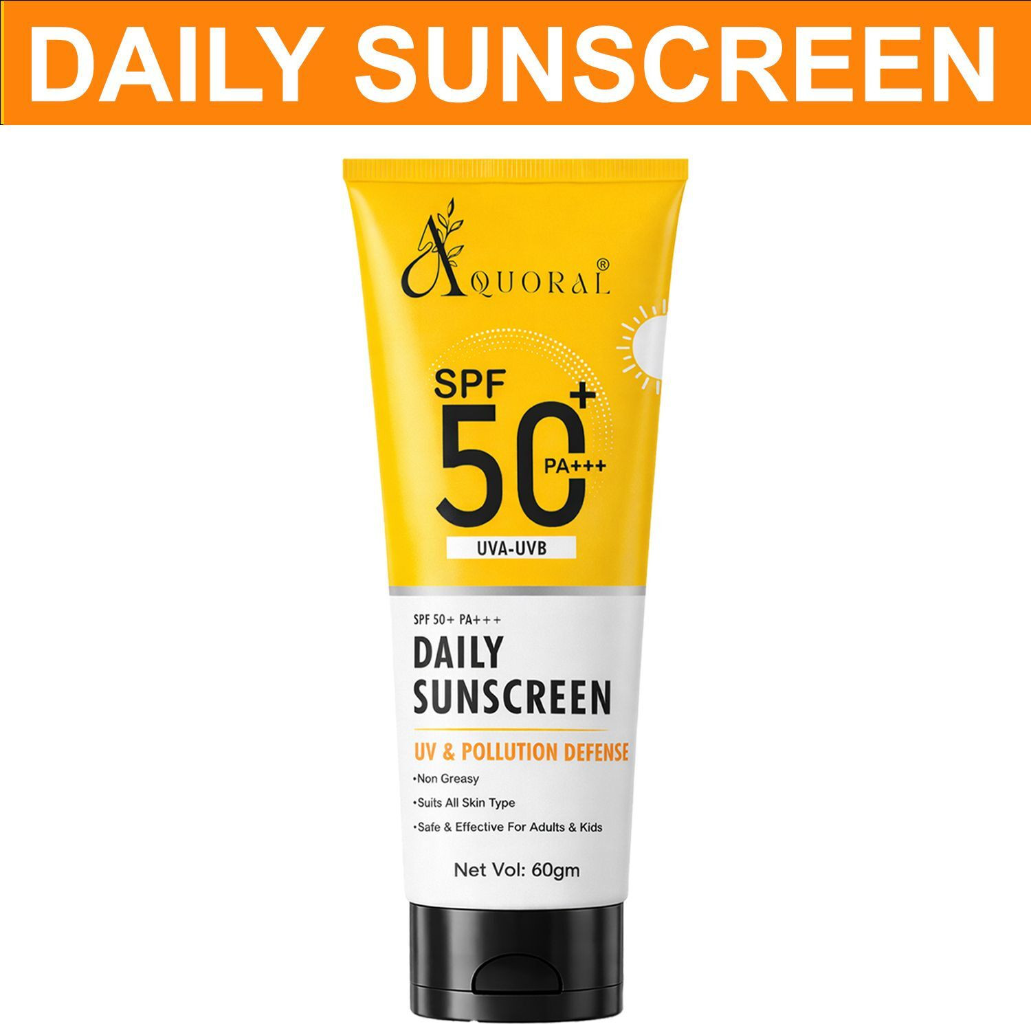 Image of AQUORAL Sunscreen - SPF 50+ PA+++ Sunscreen Cream with Broad Spectrum Protection & Matte Finish