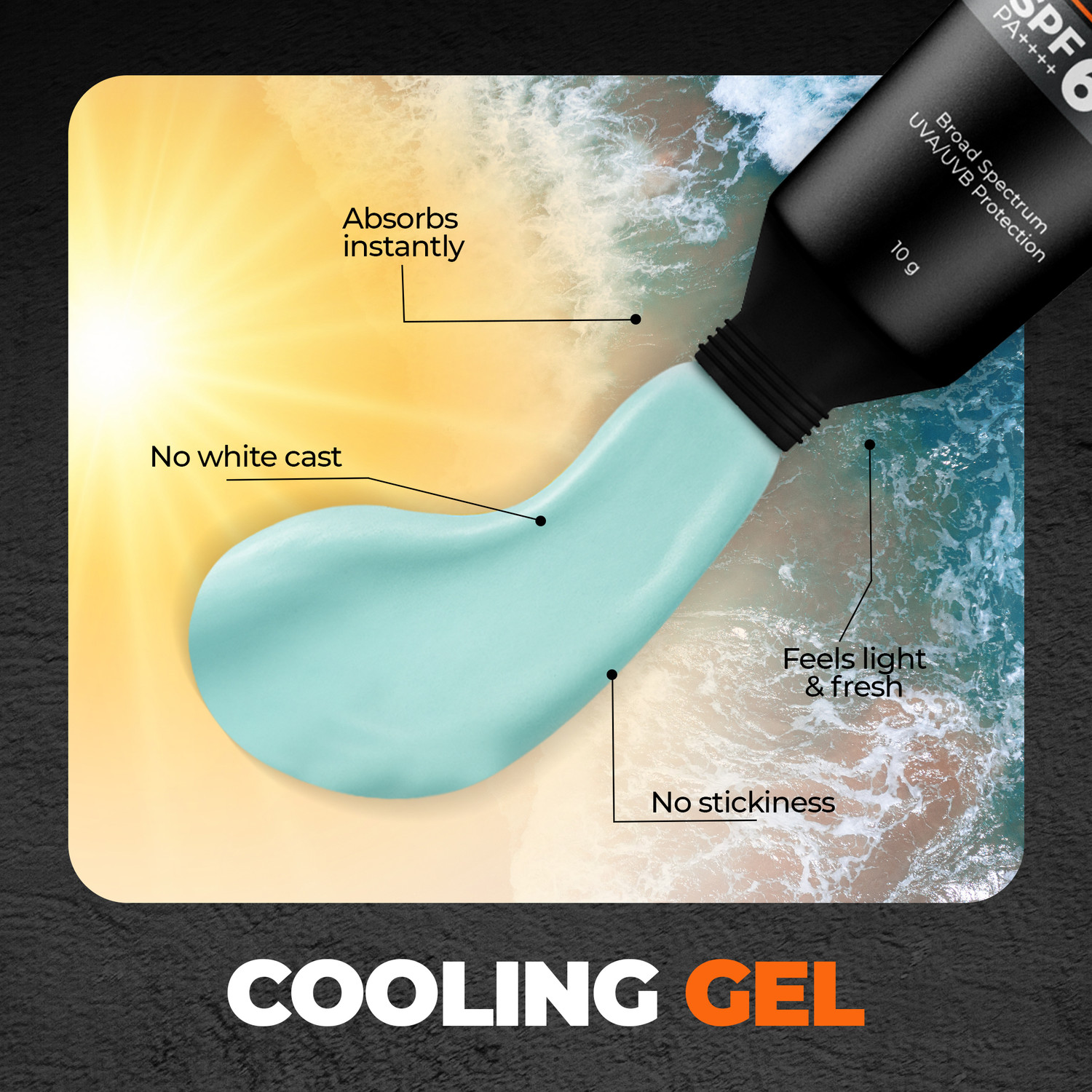 Image of BEARDO Sunscreen - SPF 60 PA++++ Max Sunscreen Cooling Gel For Men|Broad Spectrum UVA /UVB Protection Brightening