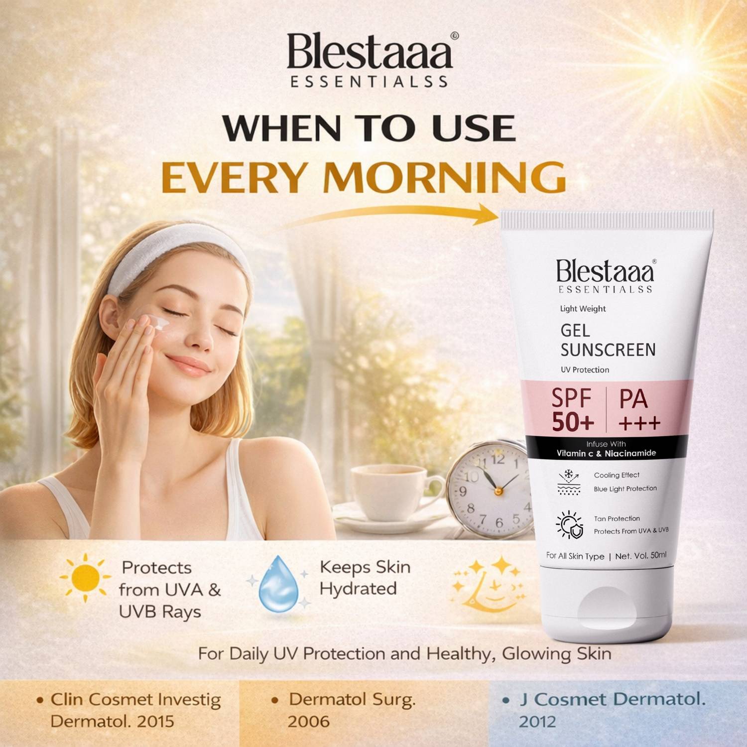blestaaa essentialss Sunscreen SPF 50 PA+++ 50ml - Image 5