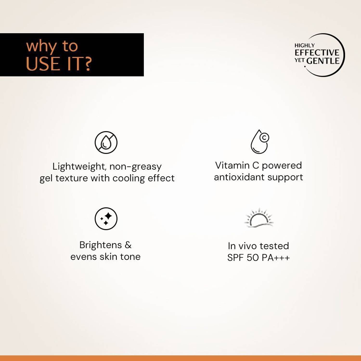 डिकन्स्ट्रक्ट 5% Vitamin C Gel Sunscreen SPF 50 - Image 3