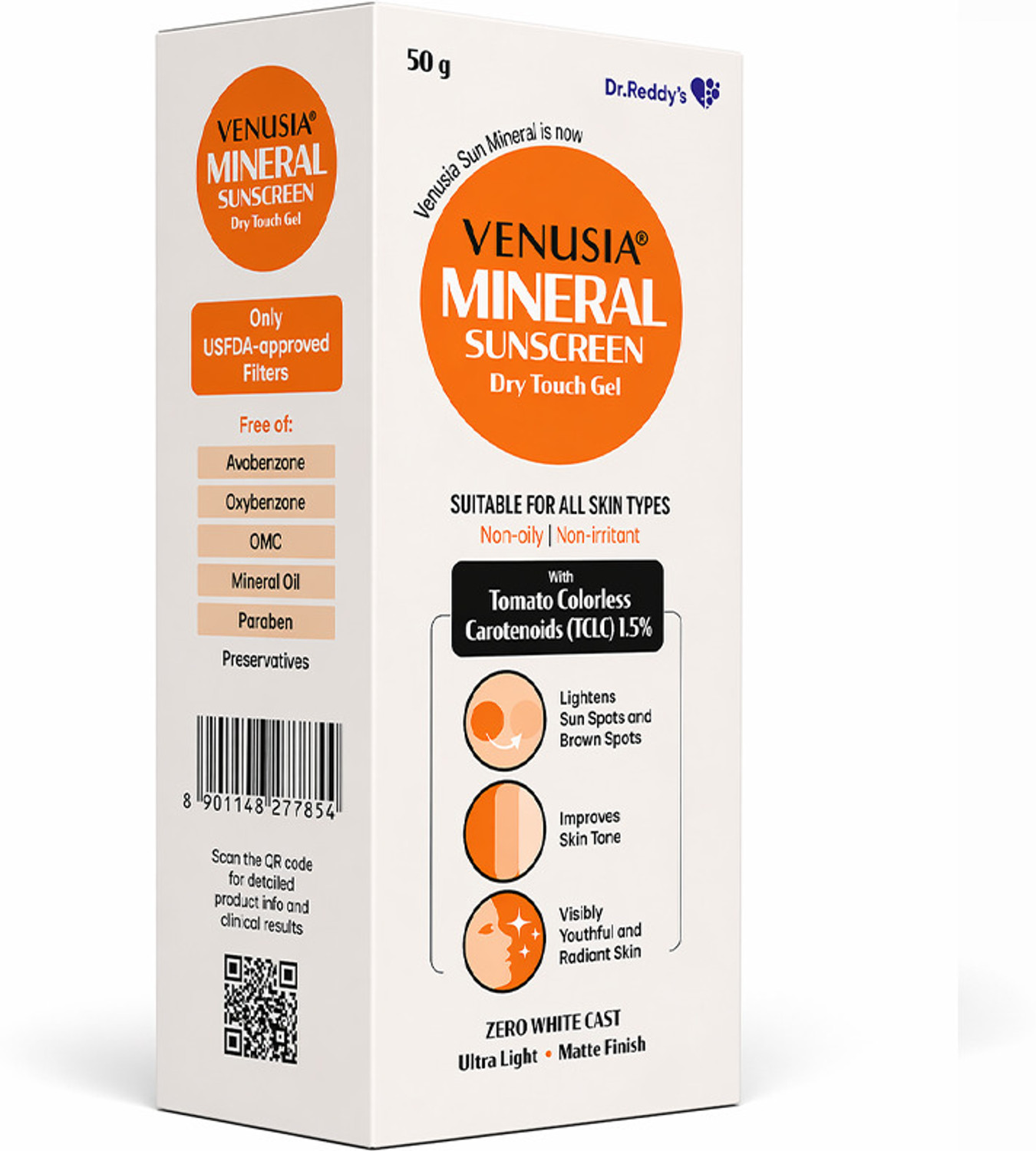 Image of Dr. Reddy's Venusia Sunscreen - SPF 65 PA++++ Mineral Sunscreen SPF 65-UVA,UVB,Blue Visible Light|Suitable for All Skin Type