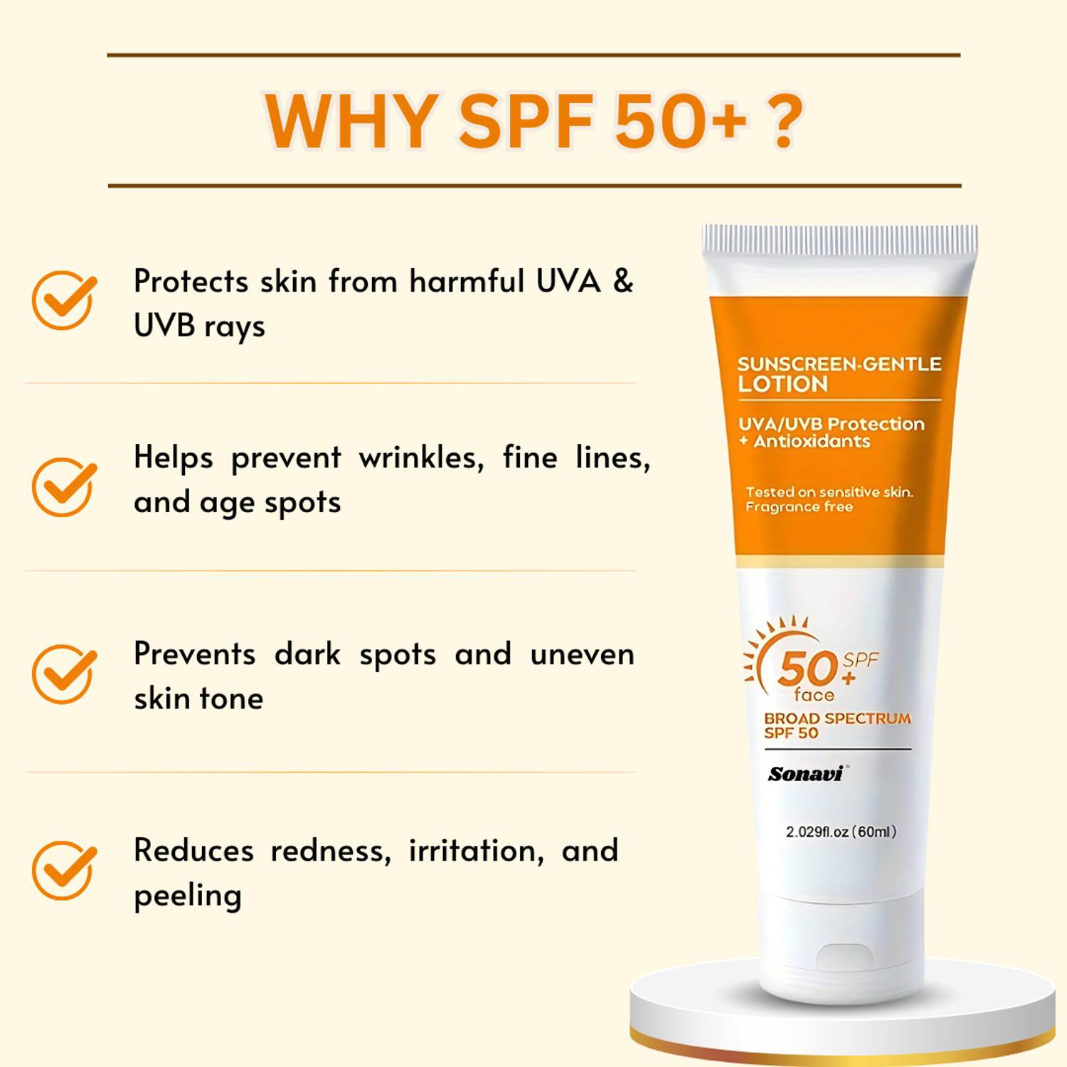 Sonavi Sunscreen SPF 50 PA+ Non-Greasy Lotion - Image 3