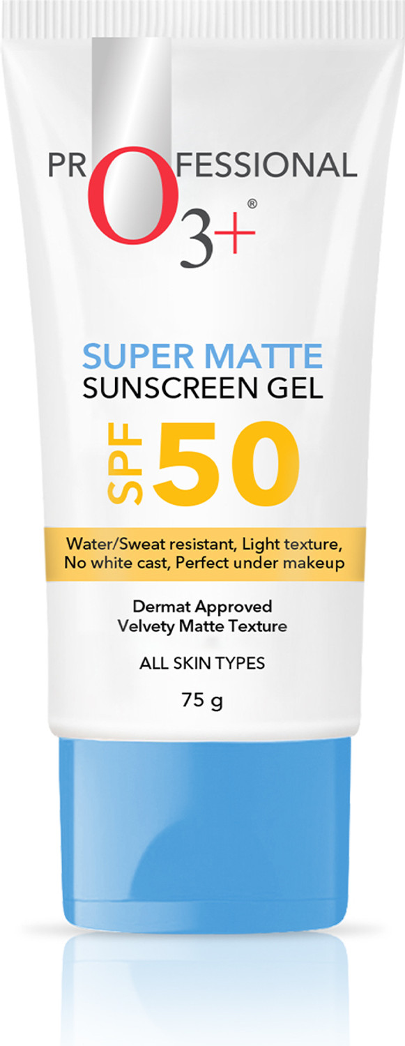 Image of O3+ Sunscreen - SPF 50 Super Matte Sunscreen gel SPF 50 For All skin types, 75g