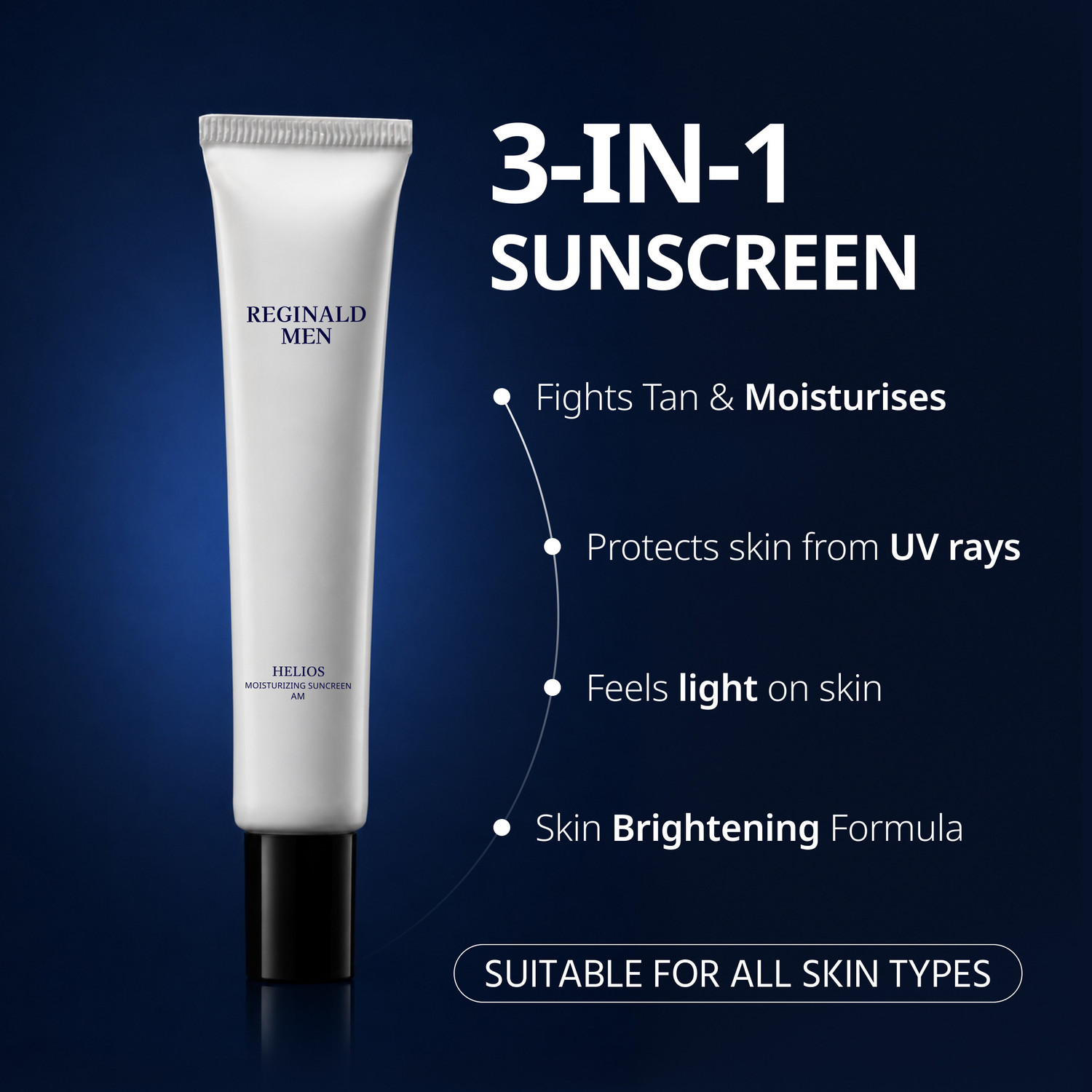 Image of Reginald Men Sunscreen - SPF 50 PA++++ Moisturising Sunscreen SPF 50+ PA++++ with 11 Actives