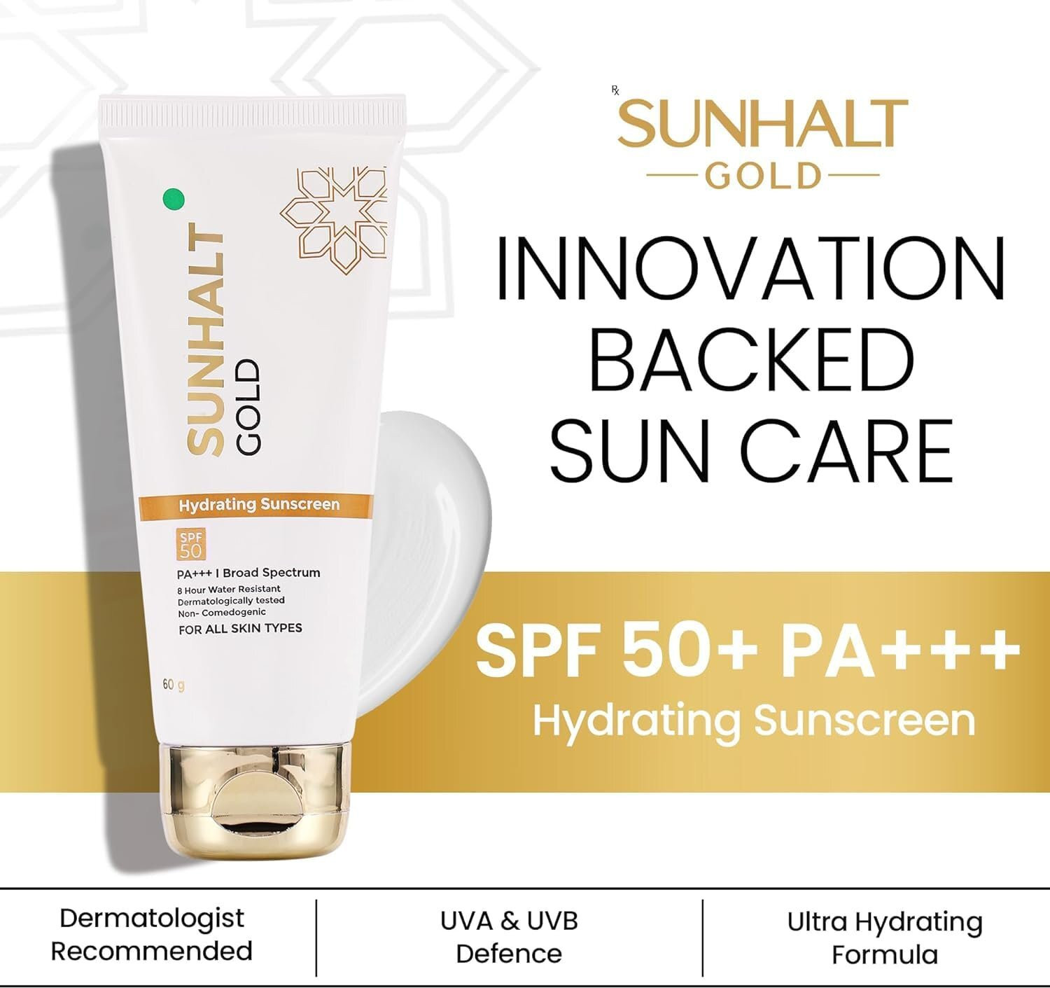 Image of SUNHALT Sunscreen - SPF 50 PA+++ Broad Spectrum UVA /UVB | Water Resistant | For All Skin Types
