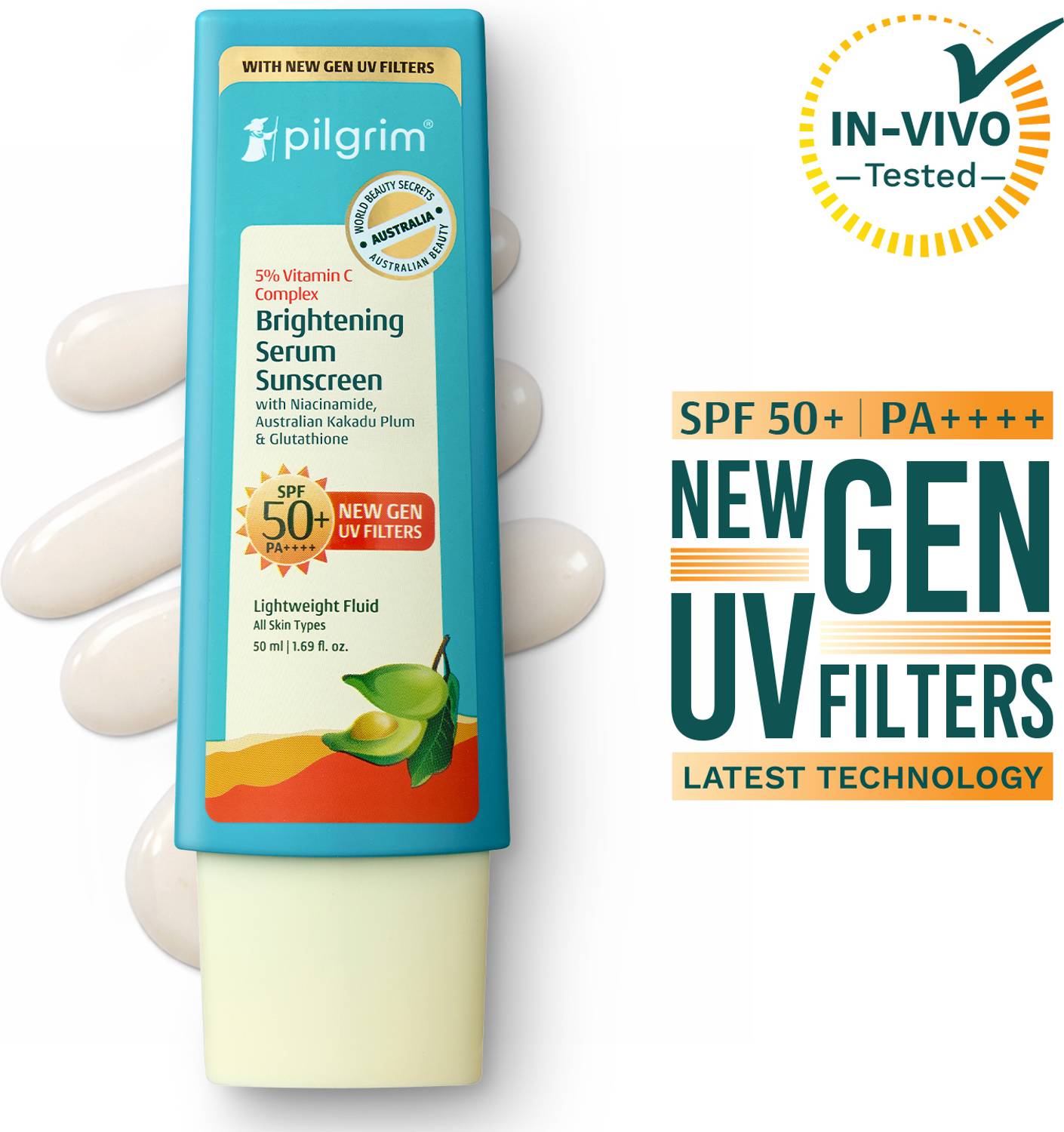 Pilgrim SPF 50+ PA++++ Vitamin C Brightening Sunscreen