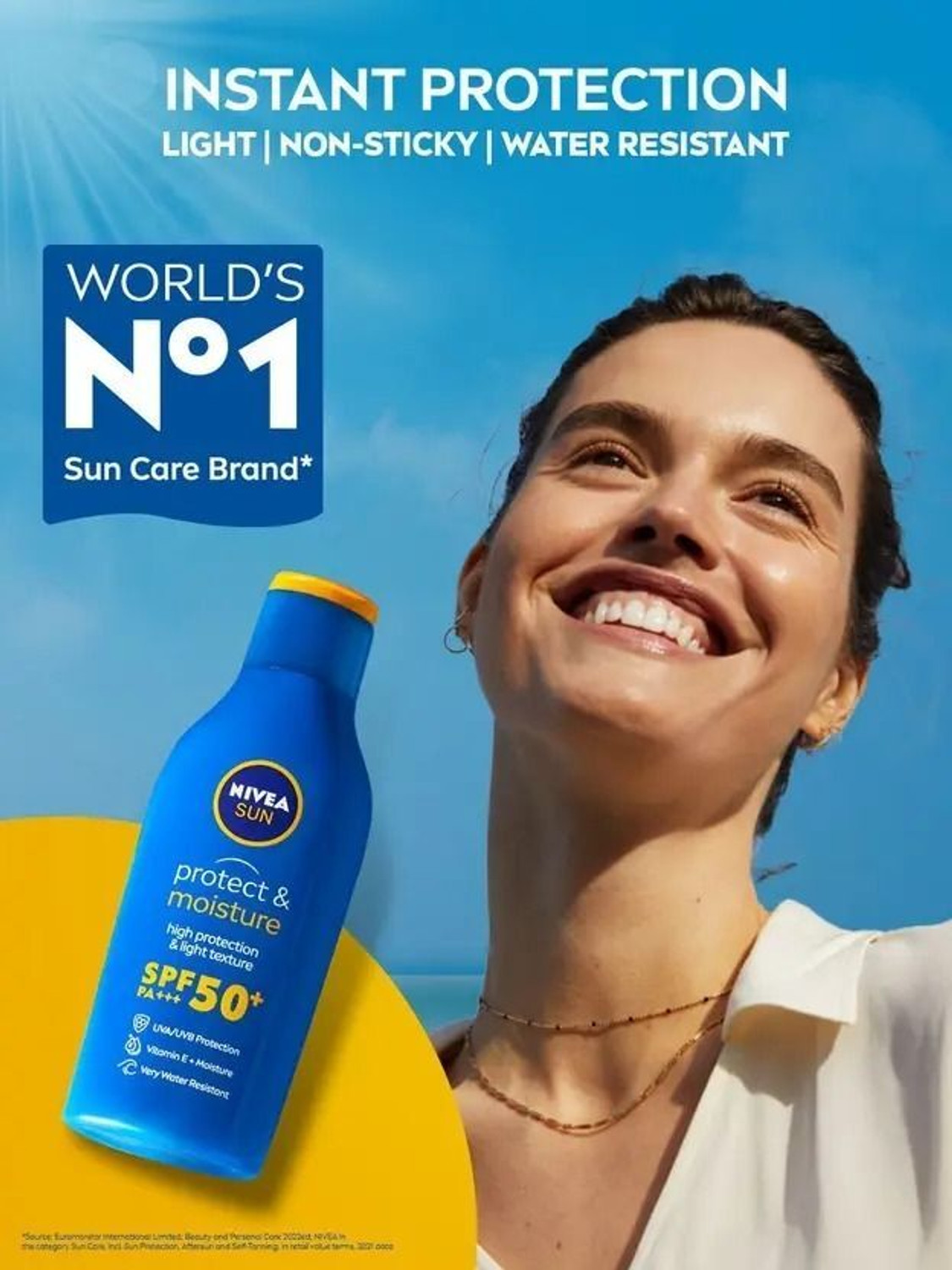 Image of NIVEA Sunscreen - SPF 50+ PA+++ Moisturizing Lotion with Vitamin E|For Men & Women