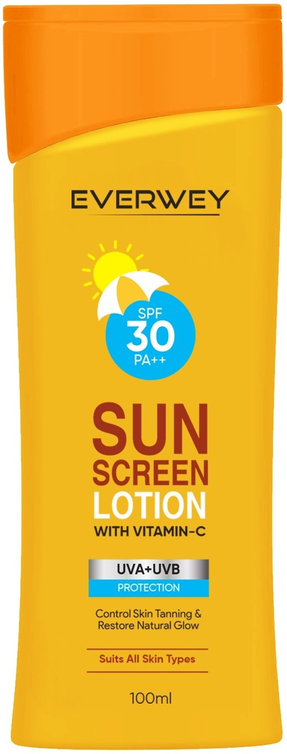 Image of Everwey Sunscreen - SPF 50 PA++ Sunscreen Lotion With Vitamin C