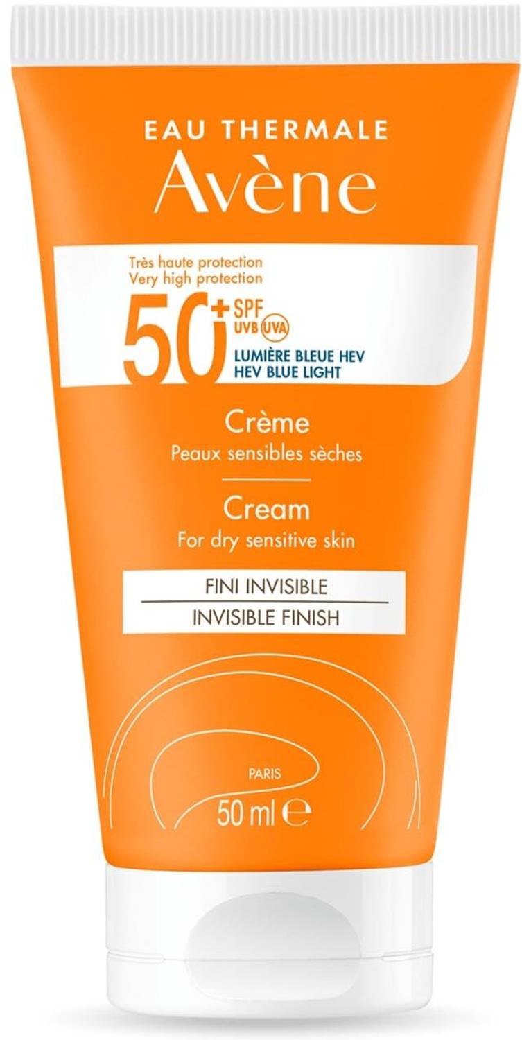 Avene Sunscreen - SPF 50 PA+ Cream |UVA/UVB/Blue light Protection|