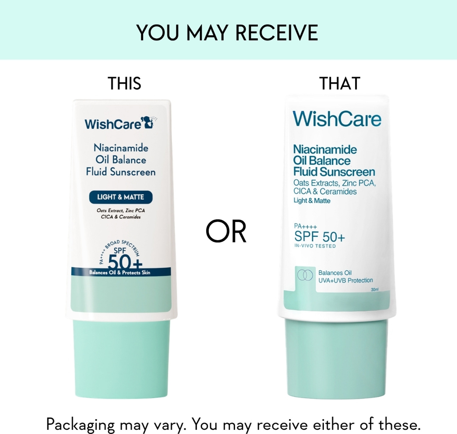 Image of WishCare Sunscreen - SPF 50+ PA++++ Niacinamide Oil Balance Fluid Sunscreen|In Vivo Tested|For Men & Women