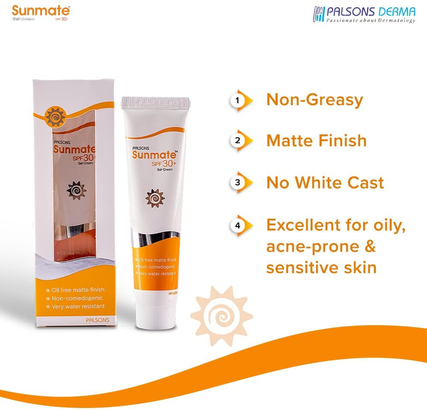 Image of Palsons Sunscreen - SPF 30+ PA+++ SUNMATE SPF30+GEL CREAM